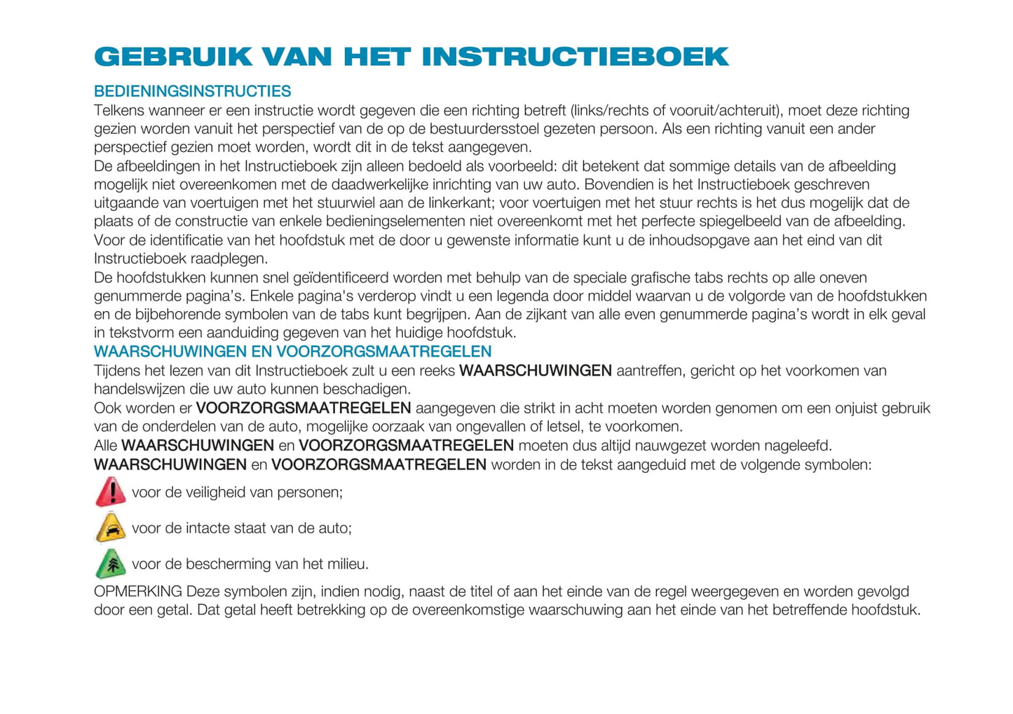 2021-2022 Fiat 500e Owner's Manual | Dutch