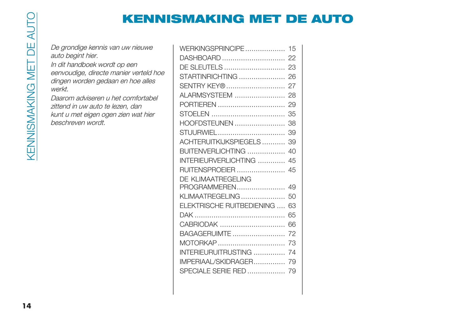2021-2022 Fiat 500e Owner's Manual | Dutch