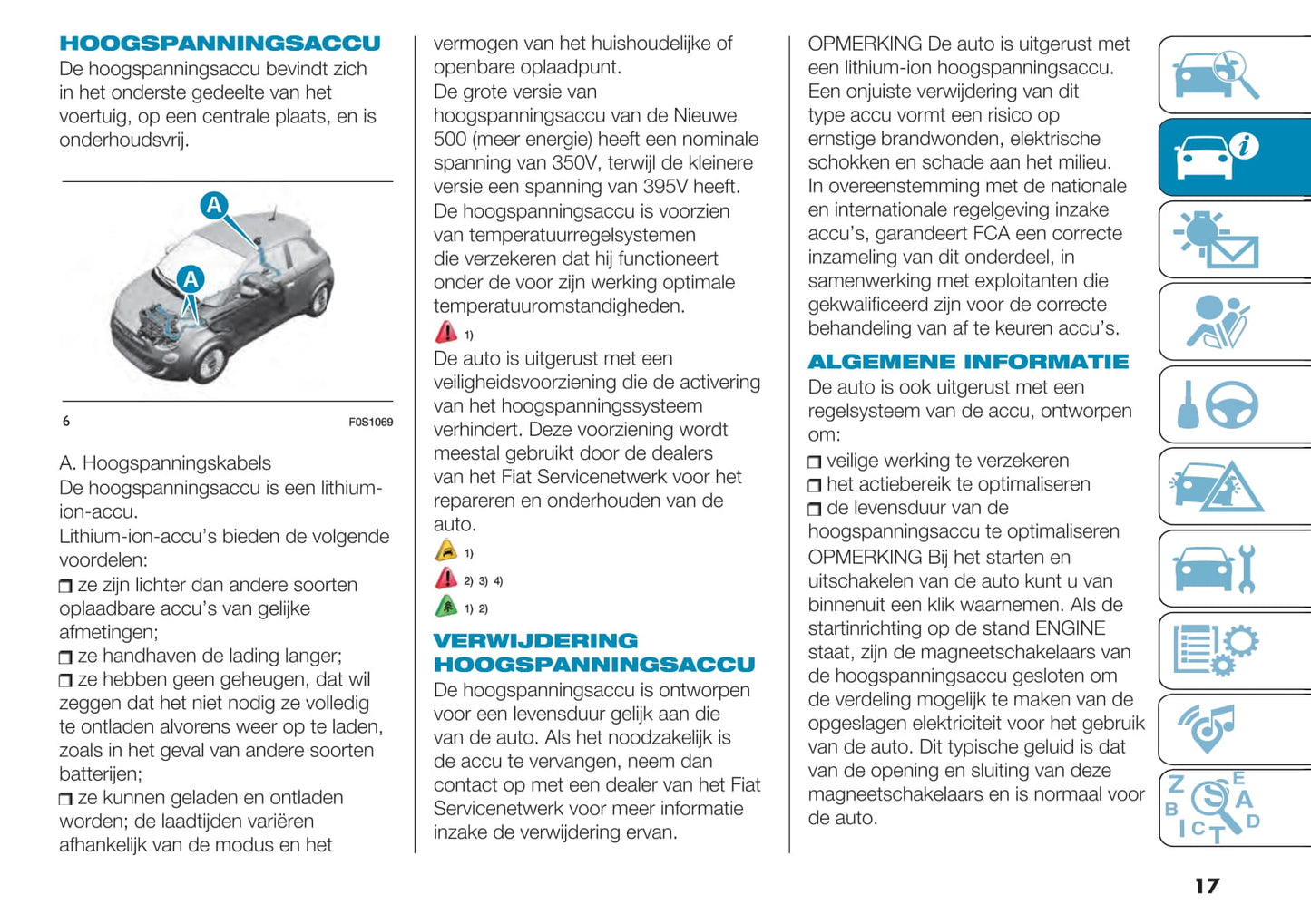 2021-2022 Fiat 500e Owner's Manual | Dutch
