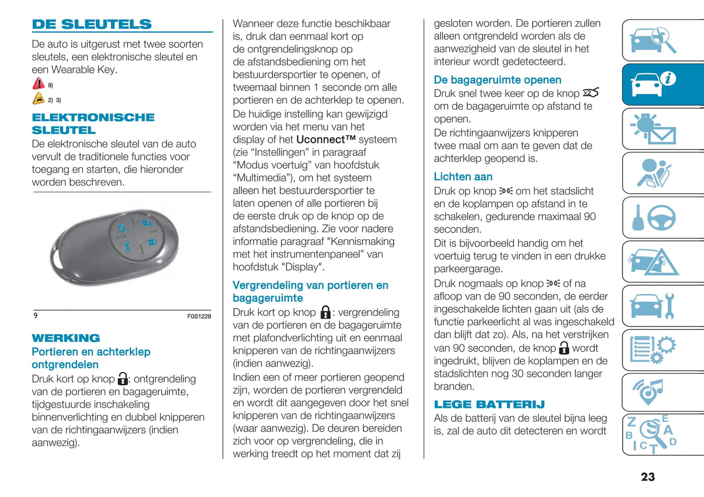 2021-2022 Fiat 500e Owner's Manual | Dutch