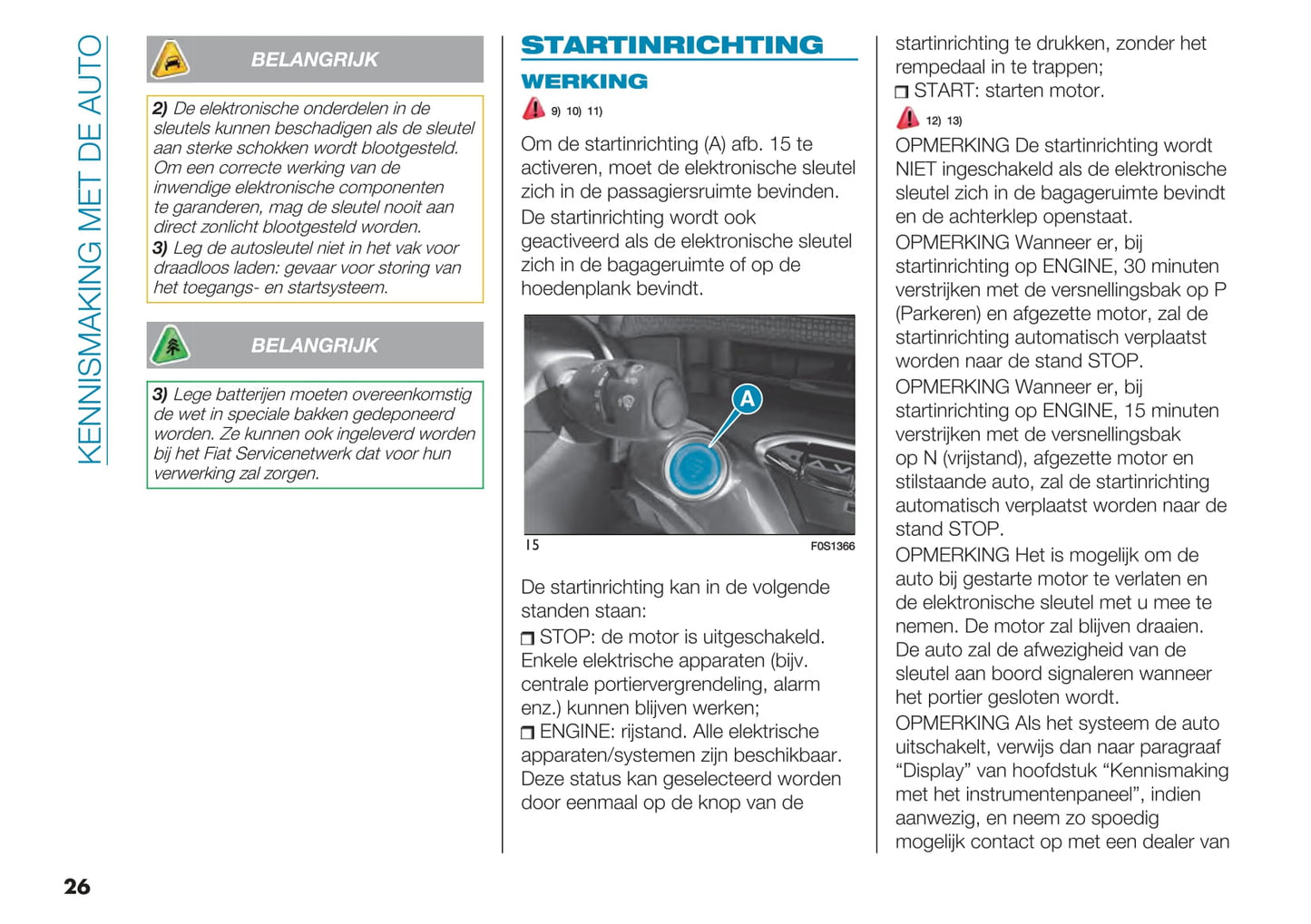 2021-2022 Fiat 500e Owner's Manual | Dutch