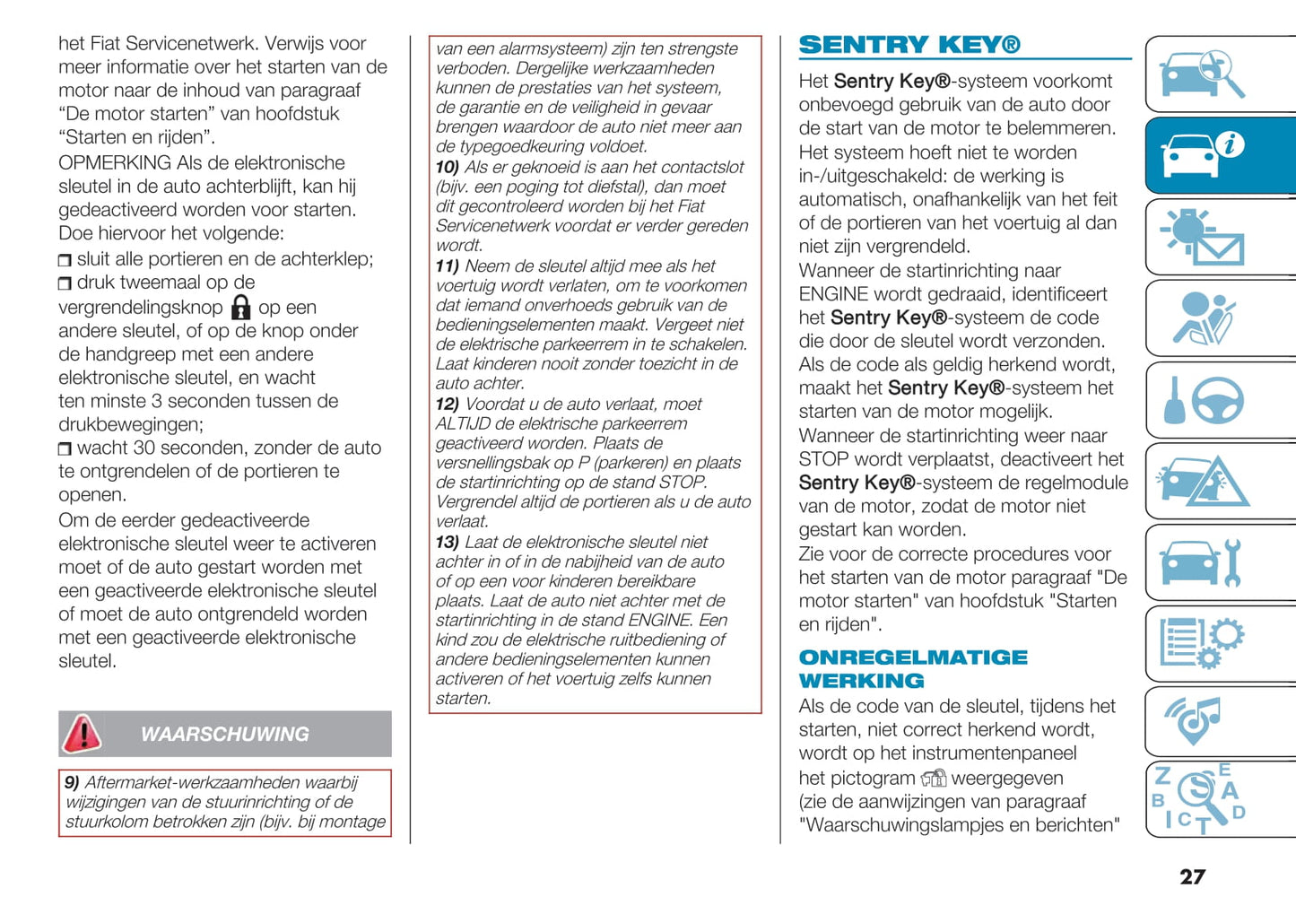 2021-2022 Fiat 500e Owner's Manual | Dutch