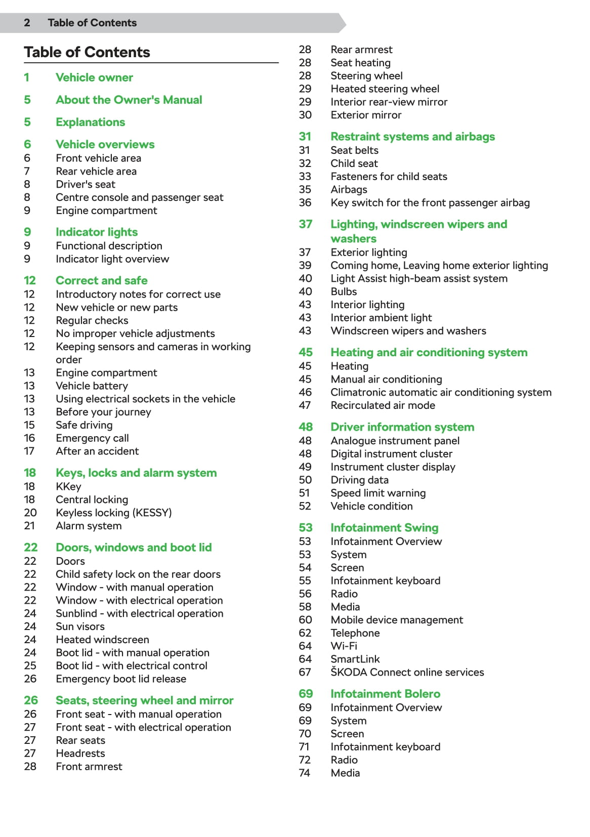 2019-2020 Skoda Scala Owner's Manual | English