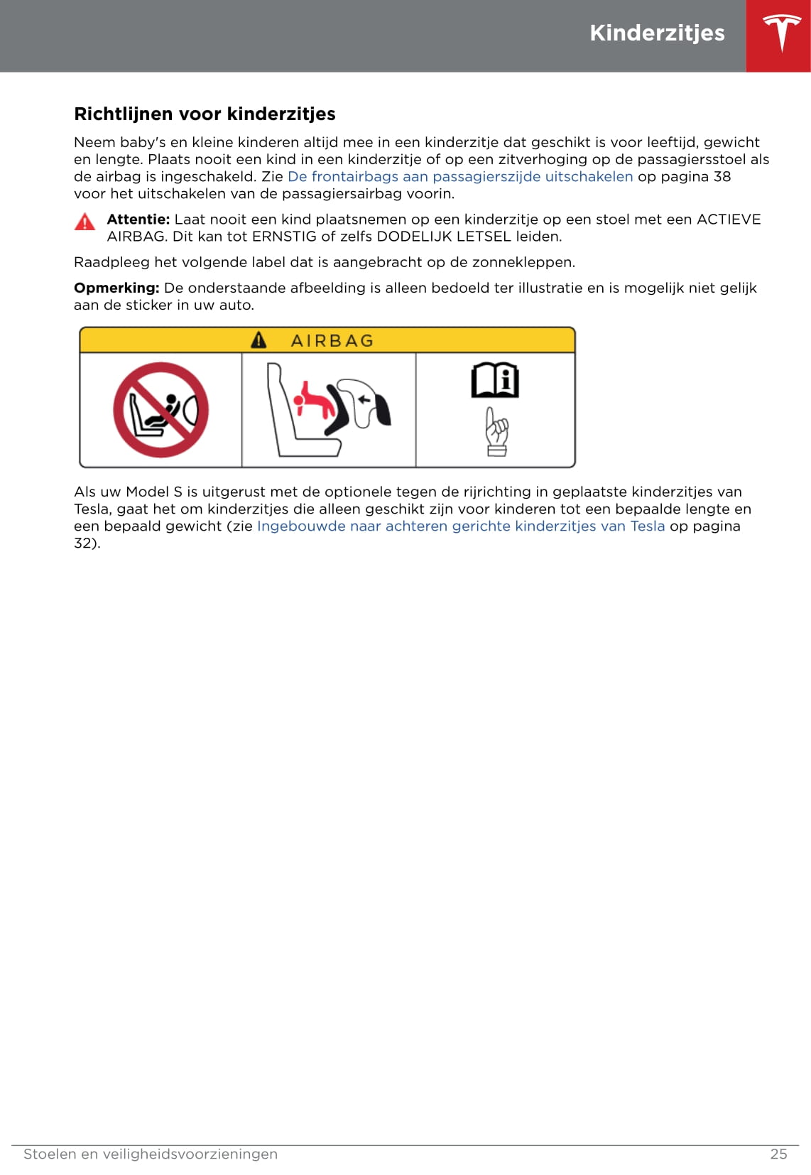 2016-2019 Tesla Model S Owner's Manual | Dutch