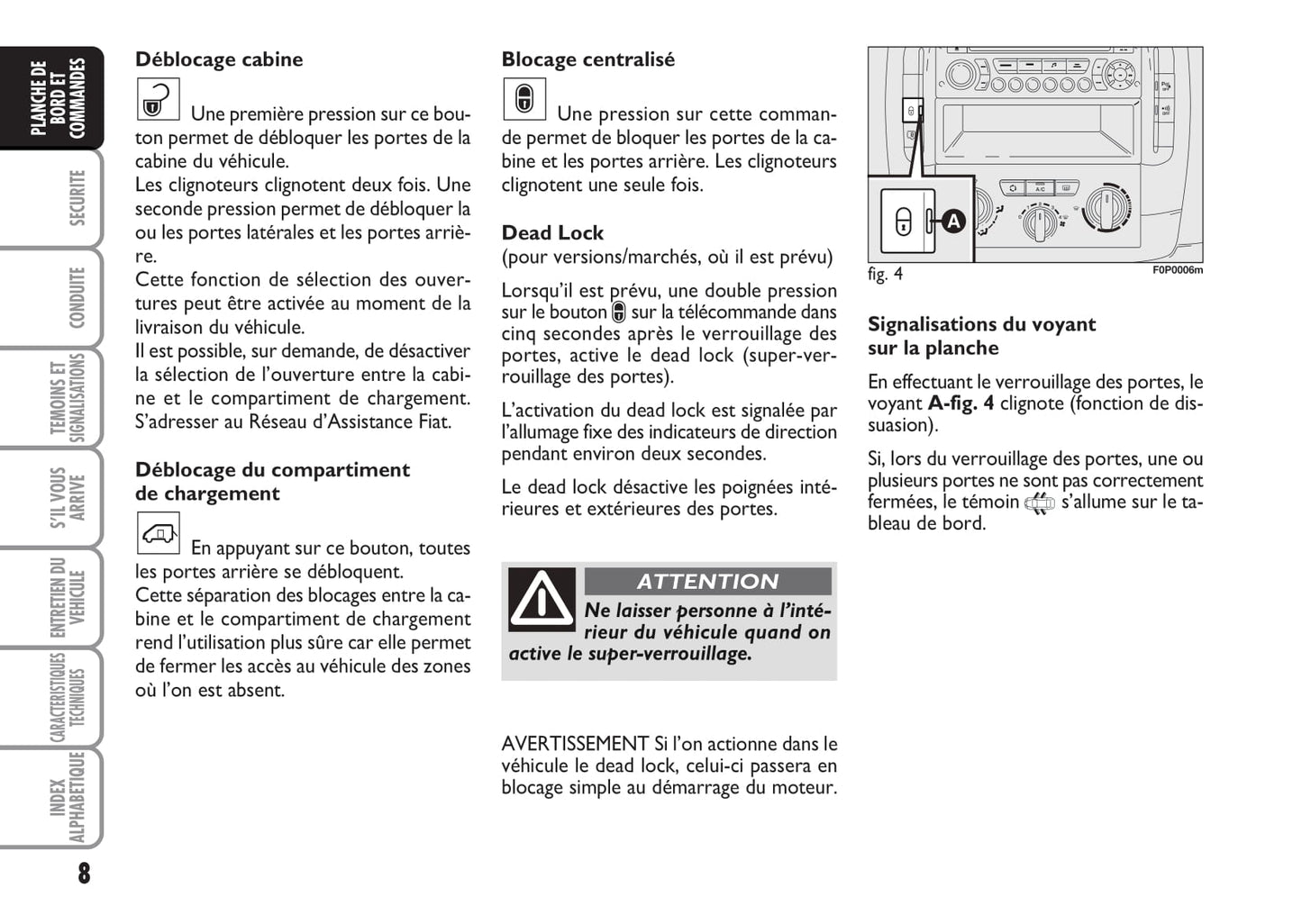2012-2013 Fiat Strada Owner's Manual | French