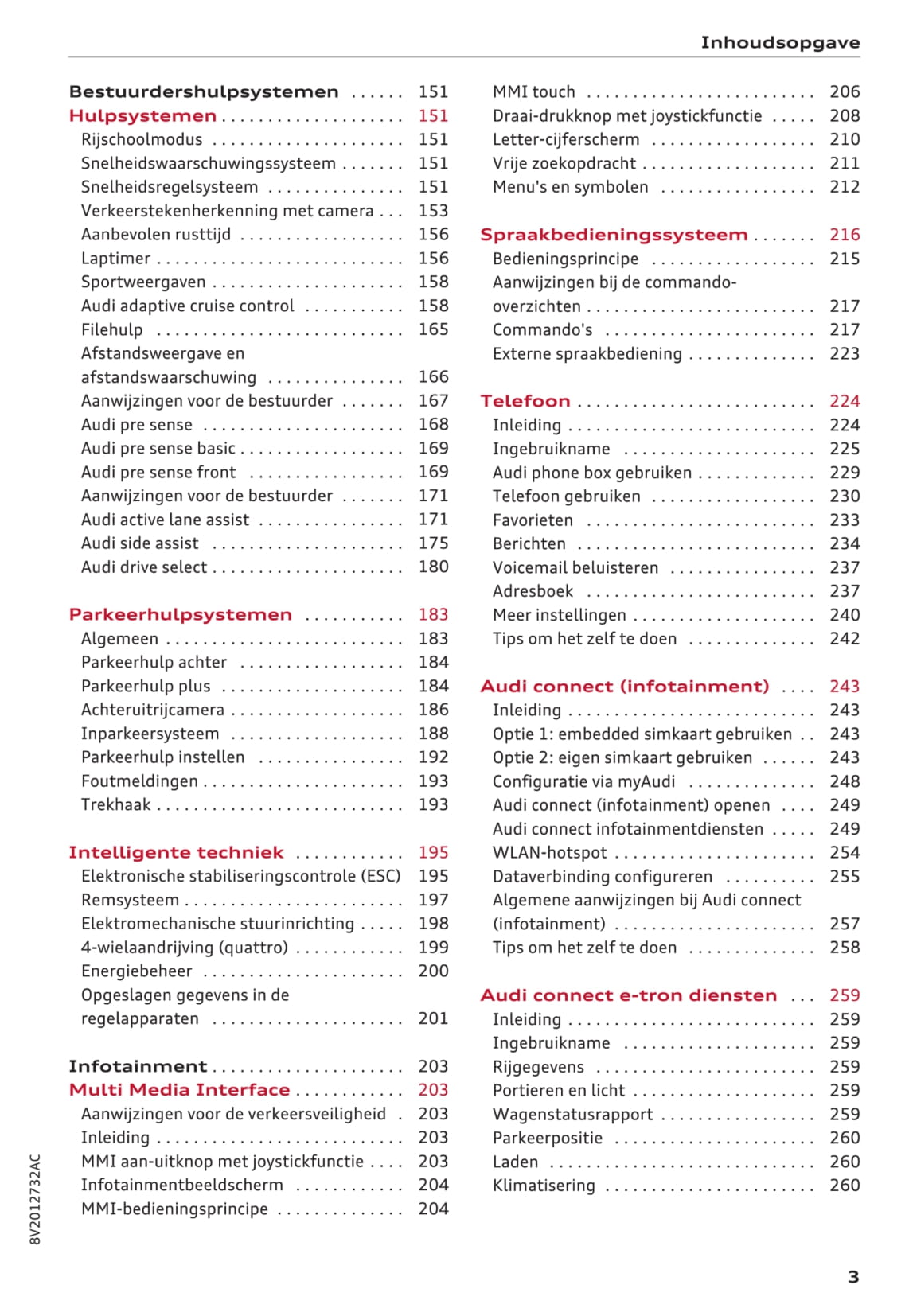 2016-2017 Audi A3/S3 Owner's Manual | Dutch