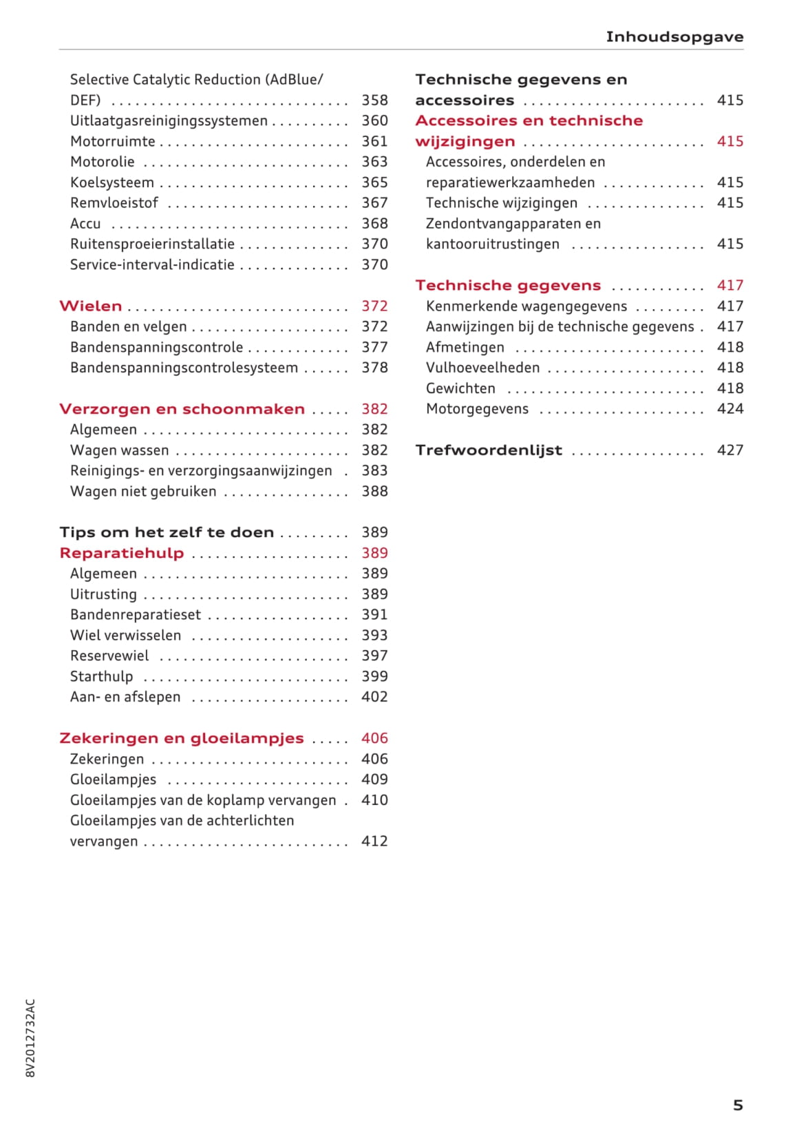 2016-2017 Audi A3/S3 Owner's Manual | Dutch