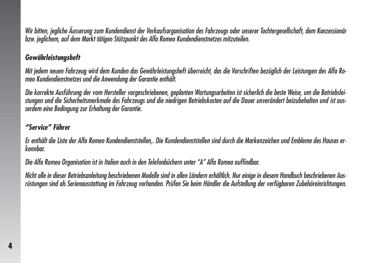 2003-2005 Alfa Romeo 156 Owner's Manual | German