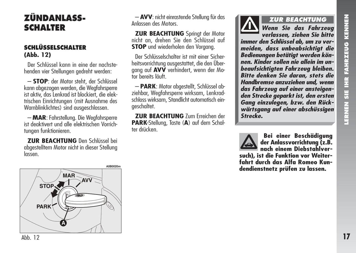 2003-2005 Alfa Romeo 156 Owner's Manual | German