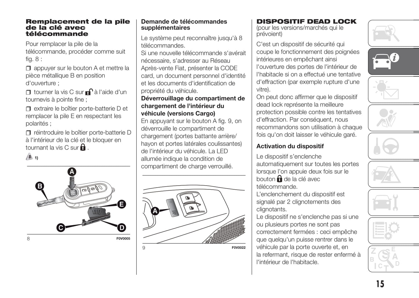 2017-2018 Fiat Doblò Owner's Manual | French