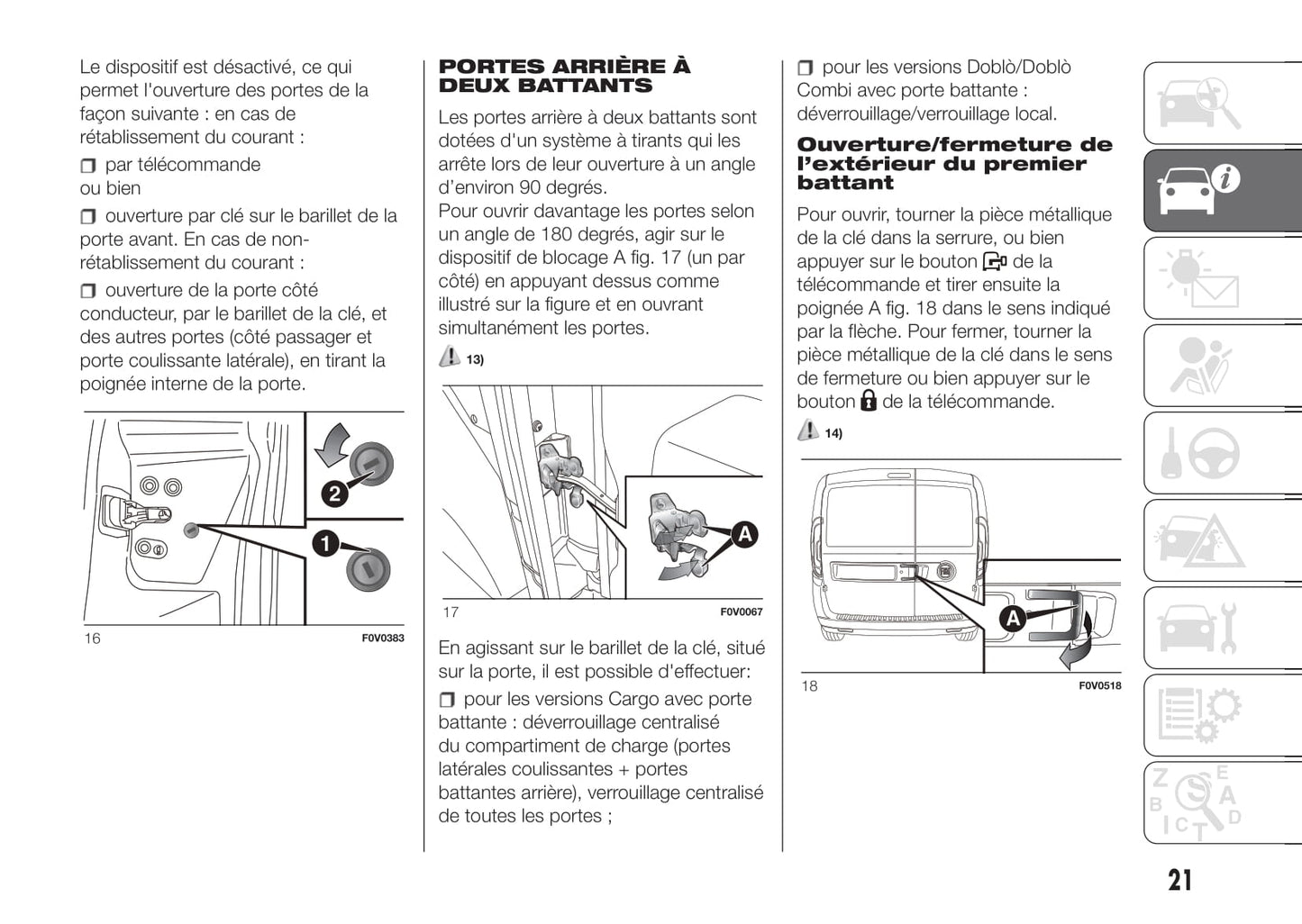 2017-2018 Fiat Doblò Owner's Manual | French