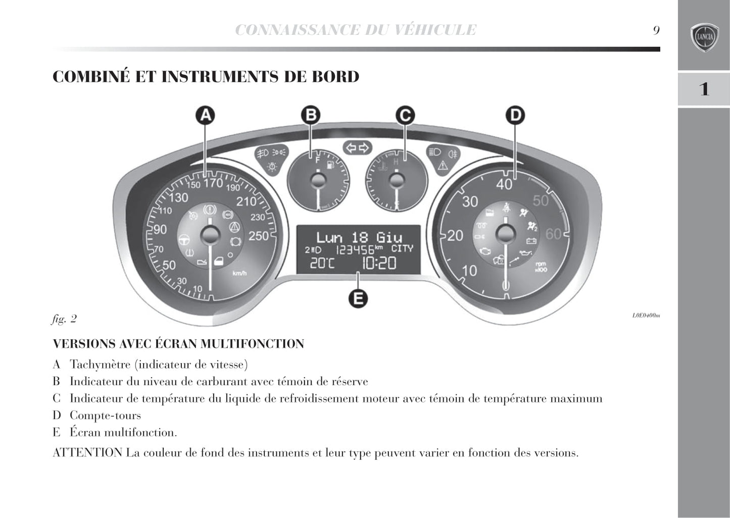 2011-2015 Lancia Delta Manuel du propriétaire | Français