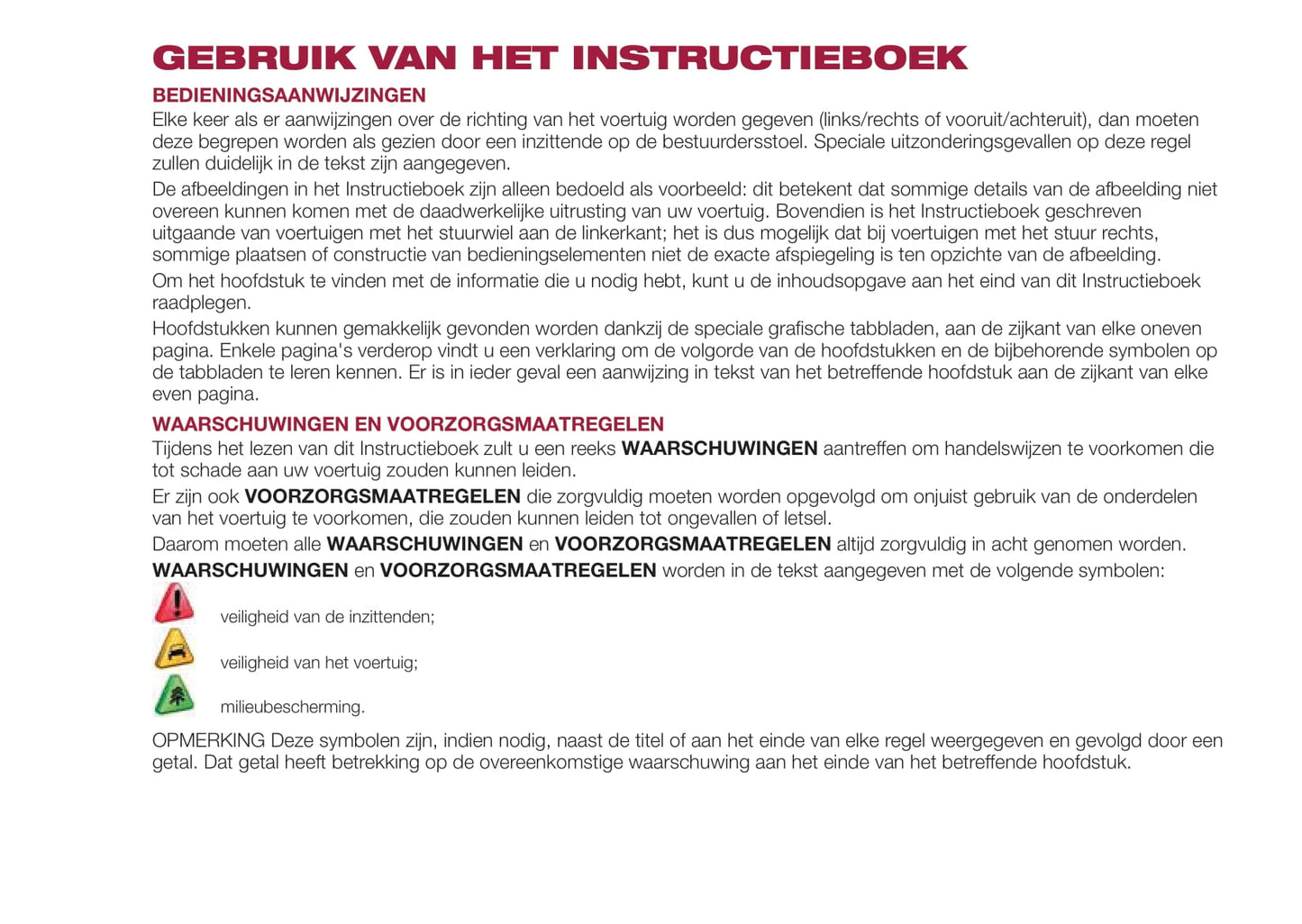 2016-2017 Fiat Tipo 4 Doors Owner's Manual | Dutch