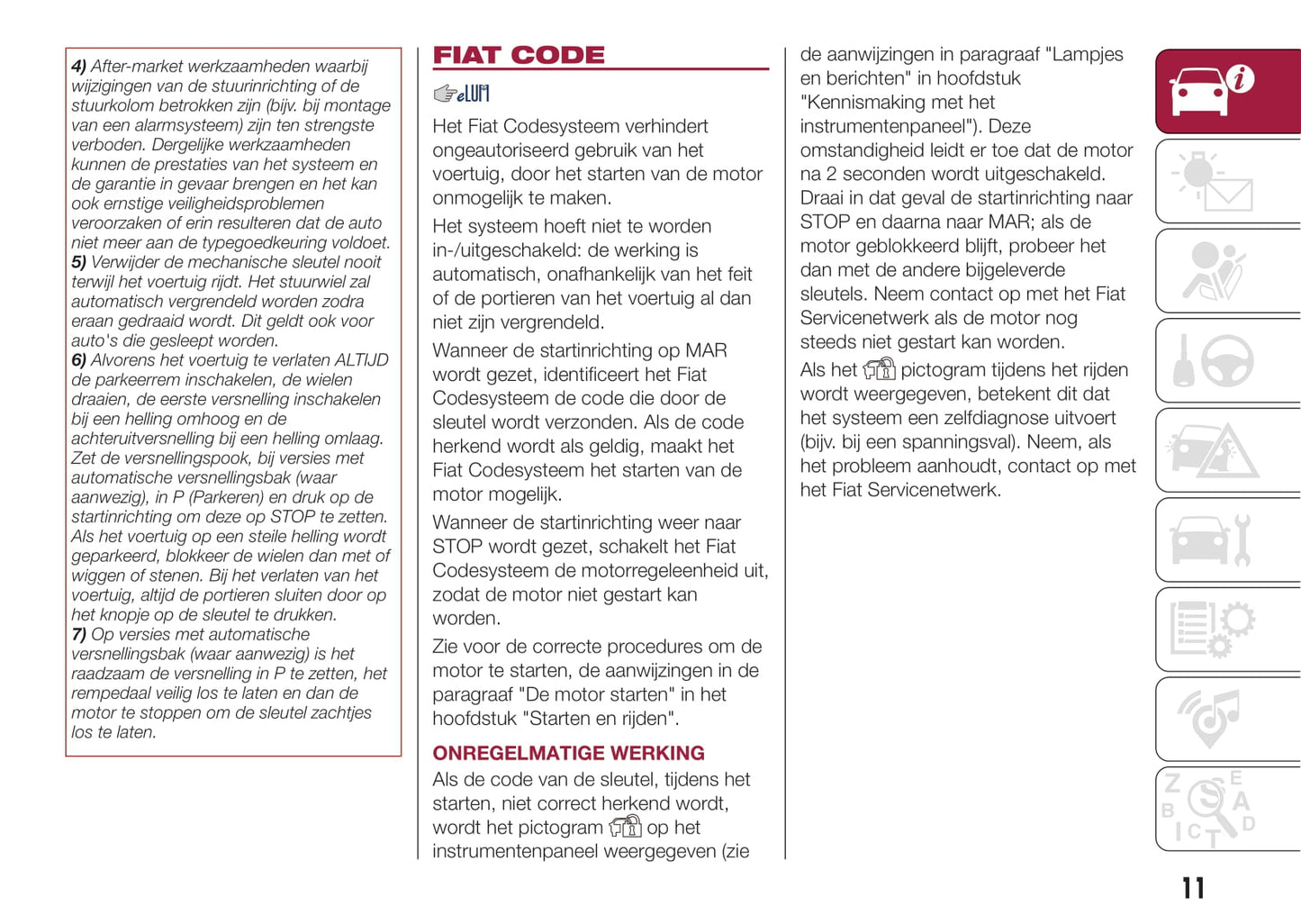 2016-2017 Fiat Tipo 4 Doors Owner's Manual | Dutch
