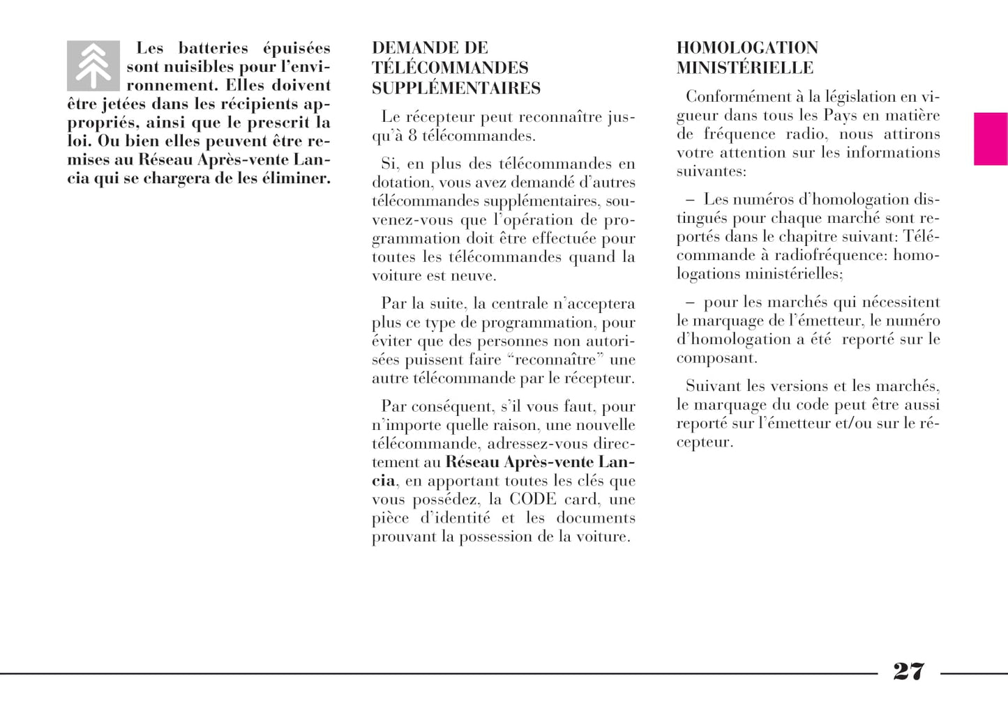 2001-2005 Lancia Lybra Manuel du propriétaire | Français