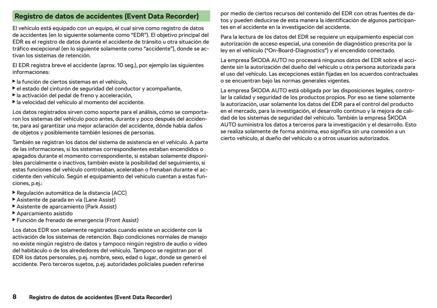 2017-2019 Skoda Octavia Manuel du propriétaire | Espagnol