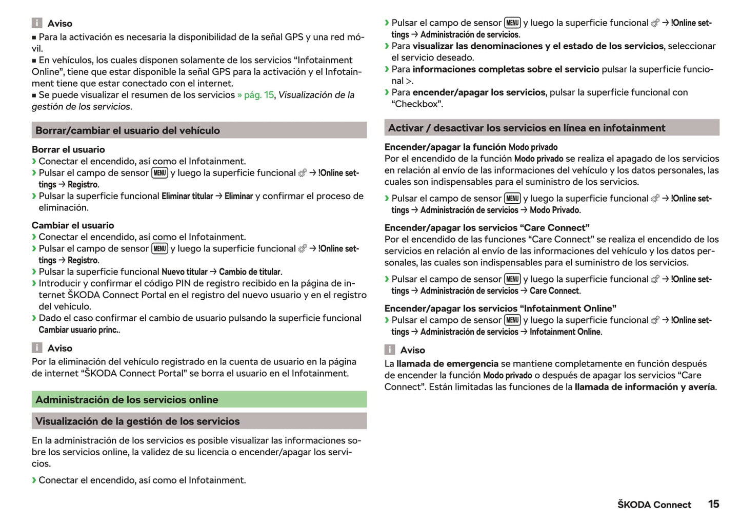 2017-2019 Skoda Octavia Manuel du propriétaire | Espagnol