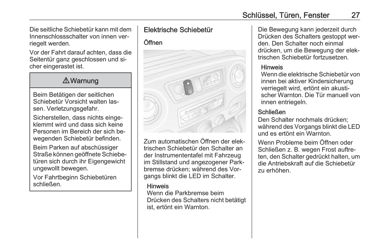 2016 Opel Movano Owner's Manual | German