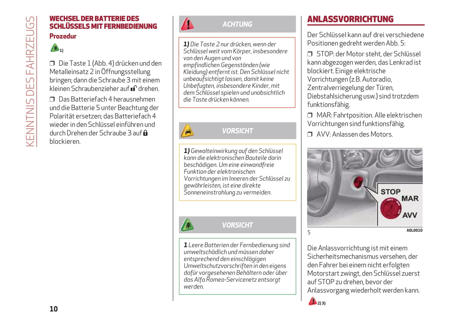 2013-2023 Alfa Romeo 4C Manuel du propriétaire | Allemand
