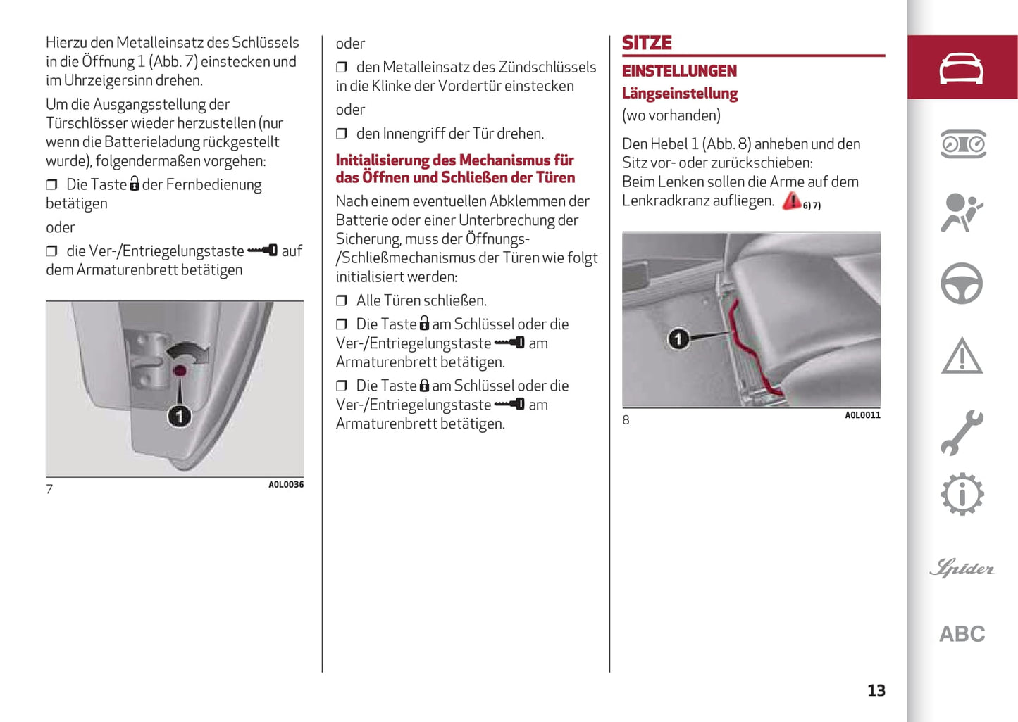 2013-2023 Alfa Romeo 4C Manuel du propriétaire | Allemand