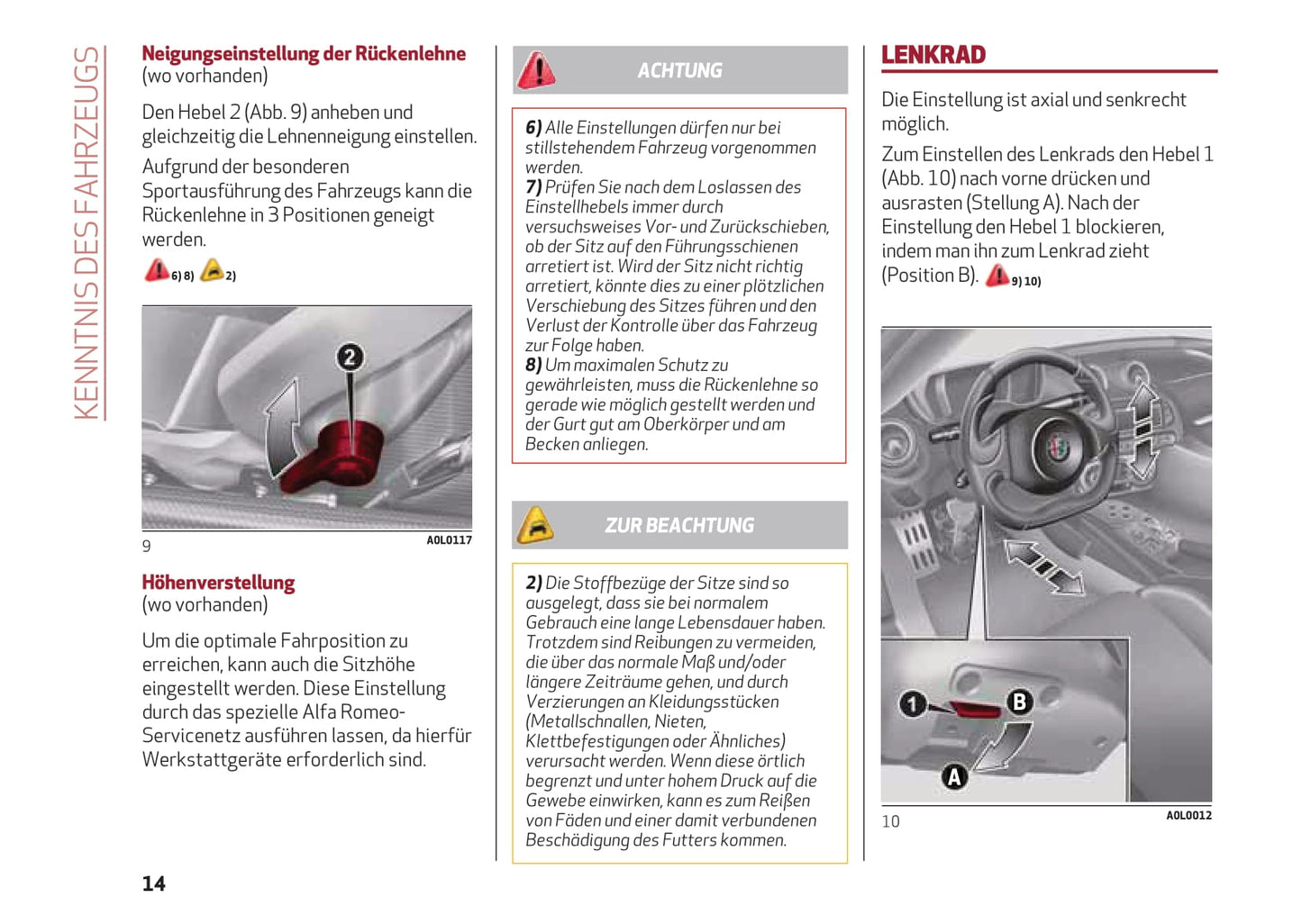 2013-2023 Alfa Romeo 4C Manuel du propriétaire | Allemand