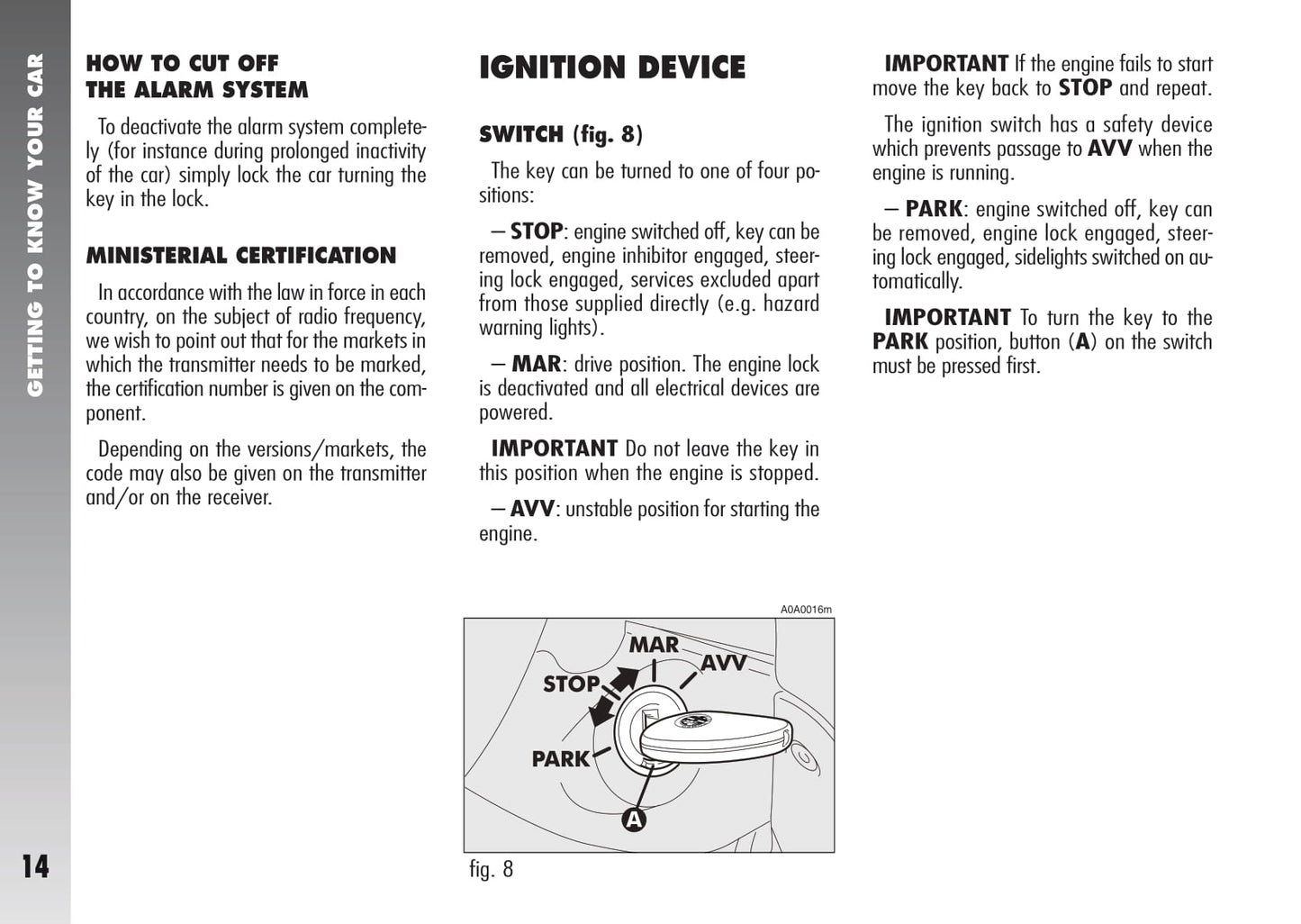 2007-2010 Alfa Romeo 147 Owner's Manual | English