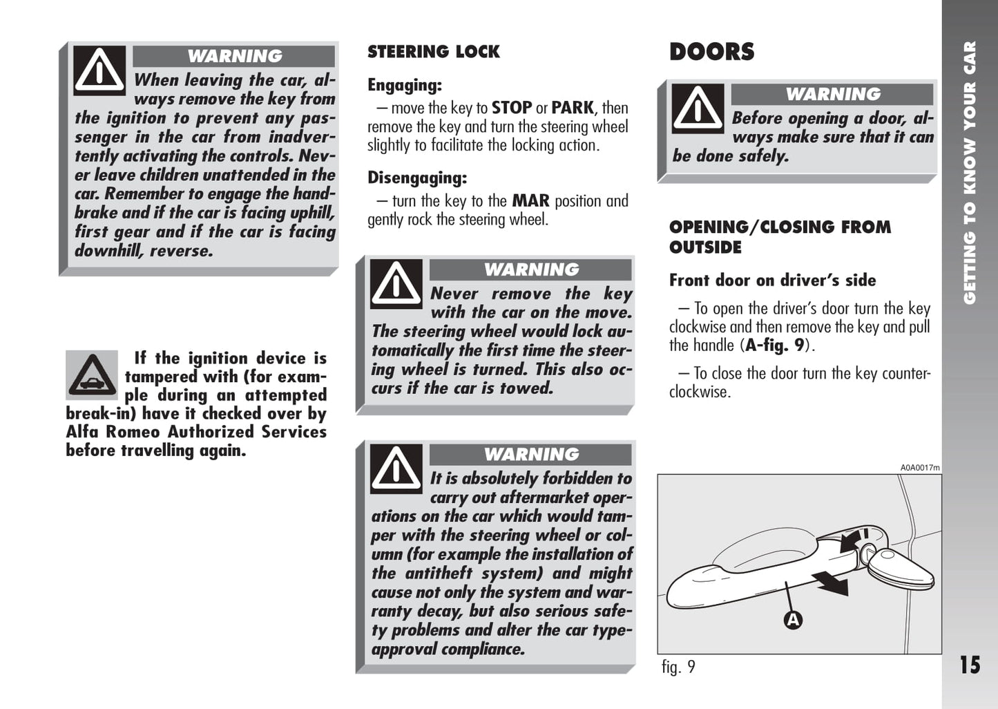 2007-2010 Alfa Romeo 147 Owner's Manual | English