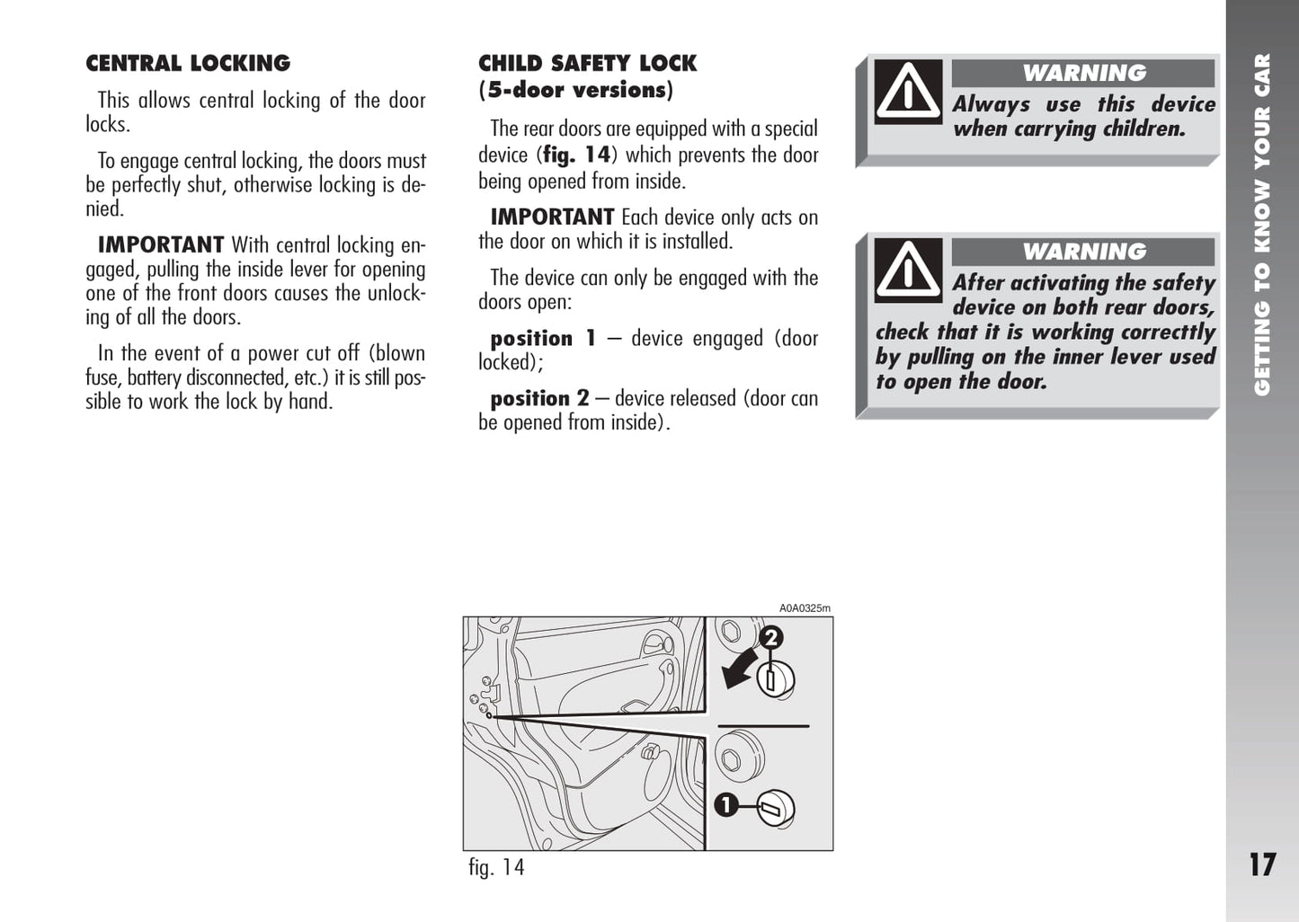 2007-2010 Alfa Romeo 147 Owner's Manual | English