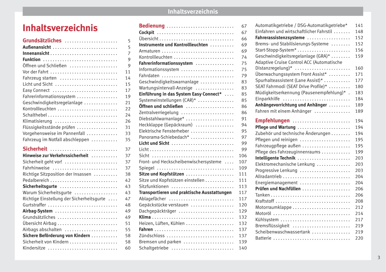 2014-2015 Seat Leon Owner's Manual | German