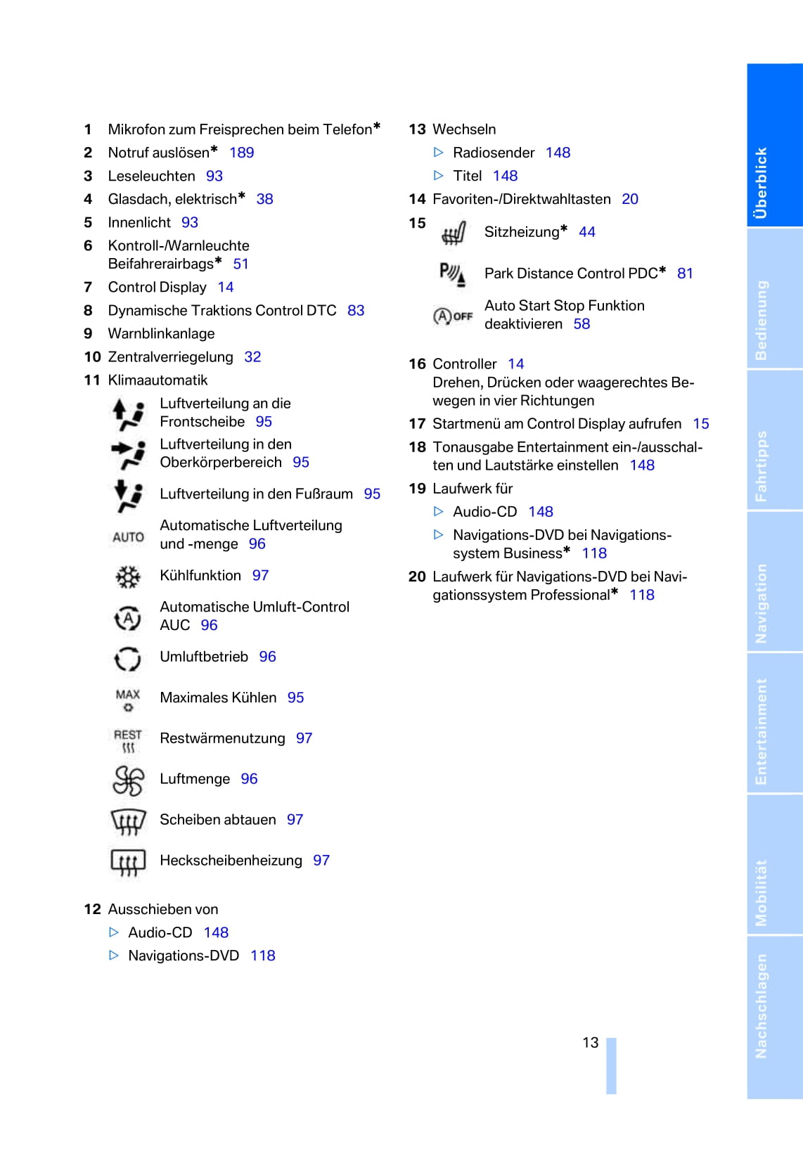 2007 BMW 1 Series Owner's Manual | German