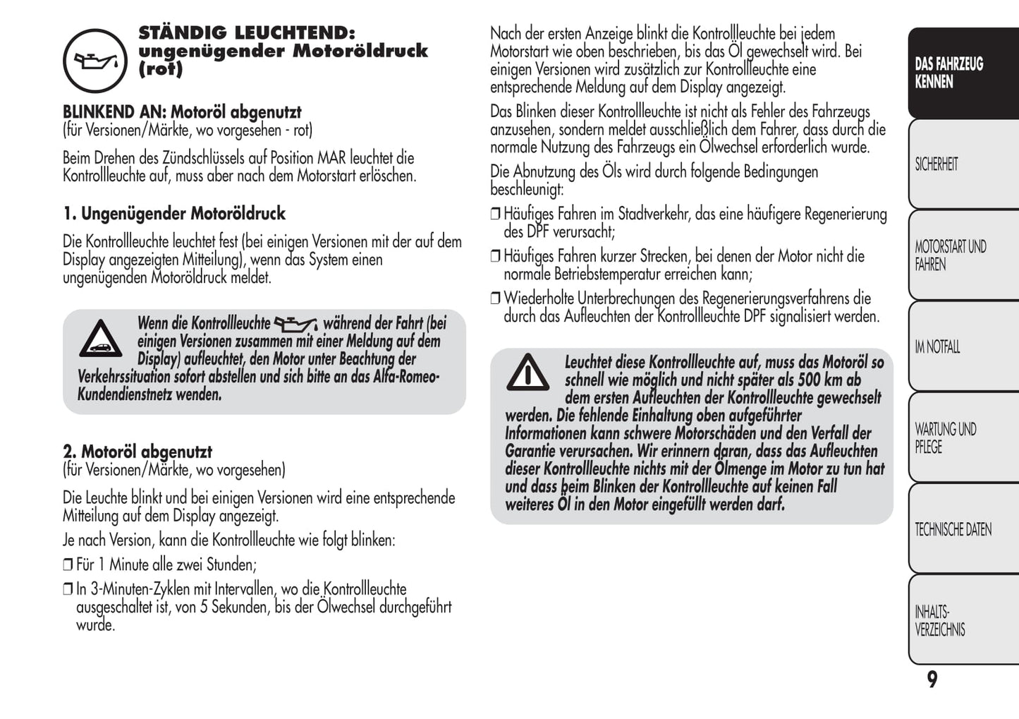 2008-2014 Alfa Romeo MiTo Owner's Manual | German