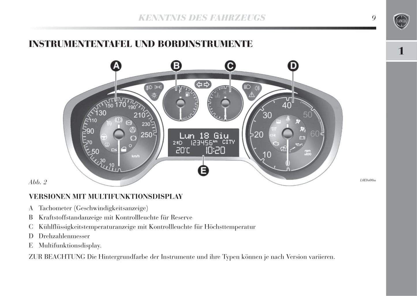 2011-2015 Lancia Delta Manuel du propriétaire | Allemand