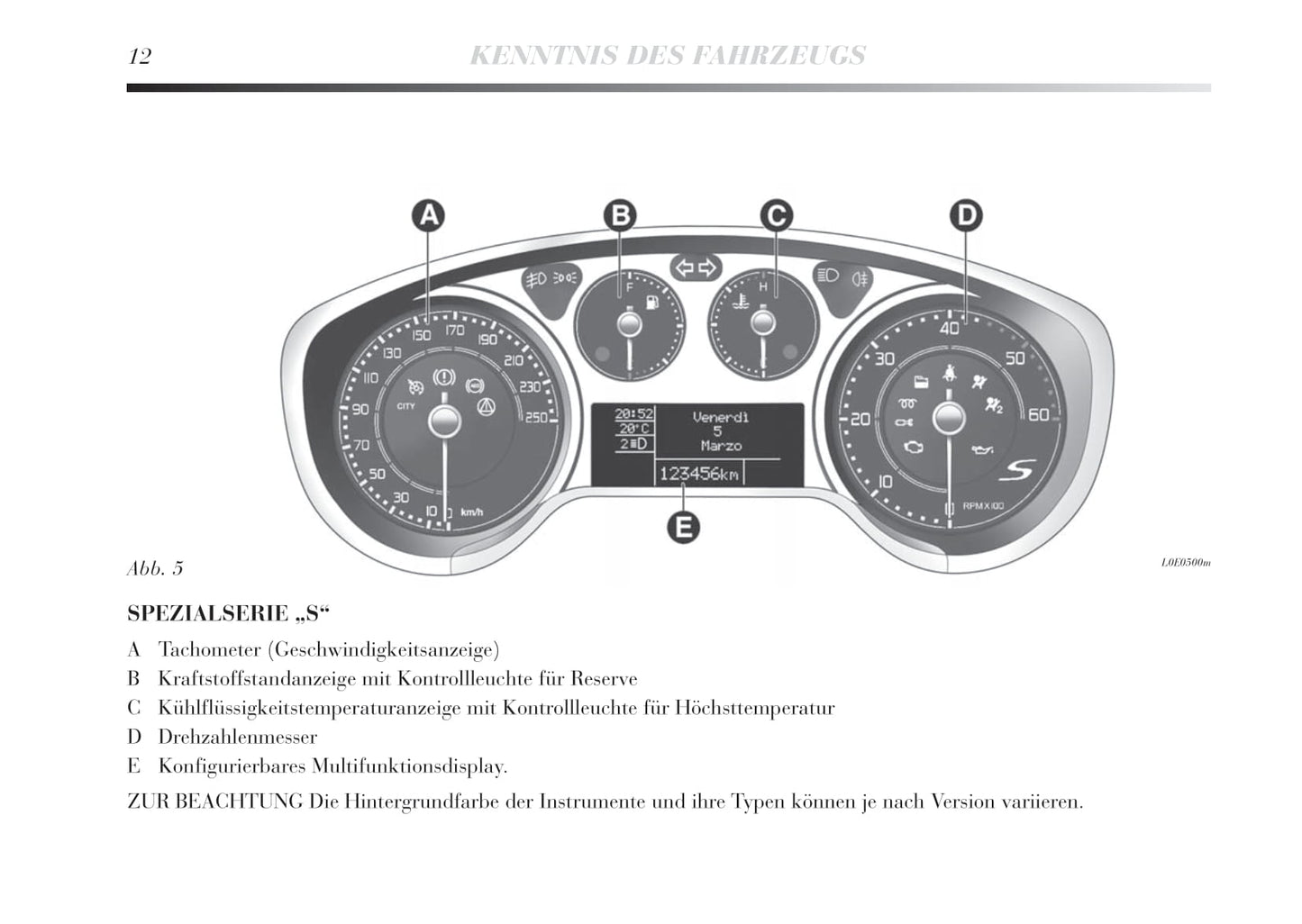 2011-2015 Lancia Delta Manuel du propriétaire | Allemand