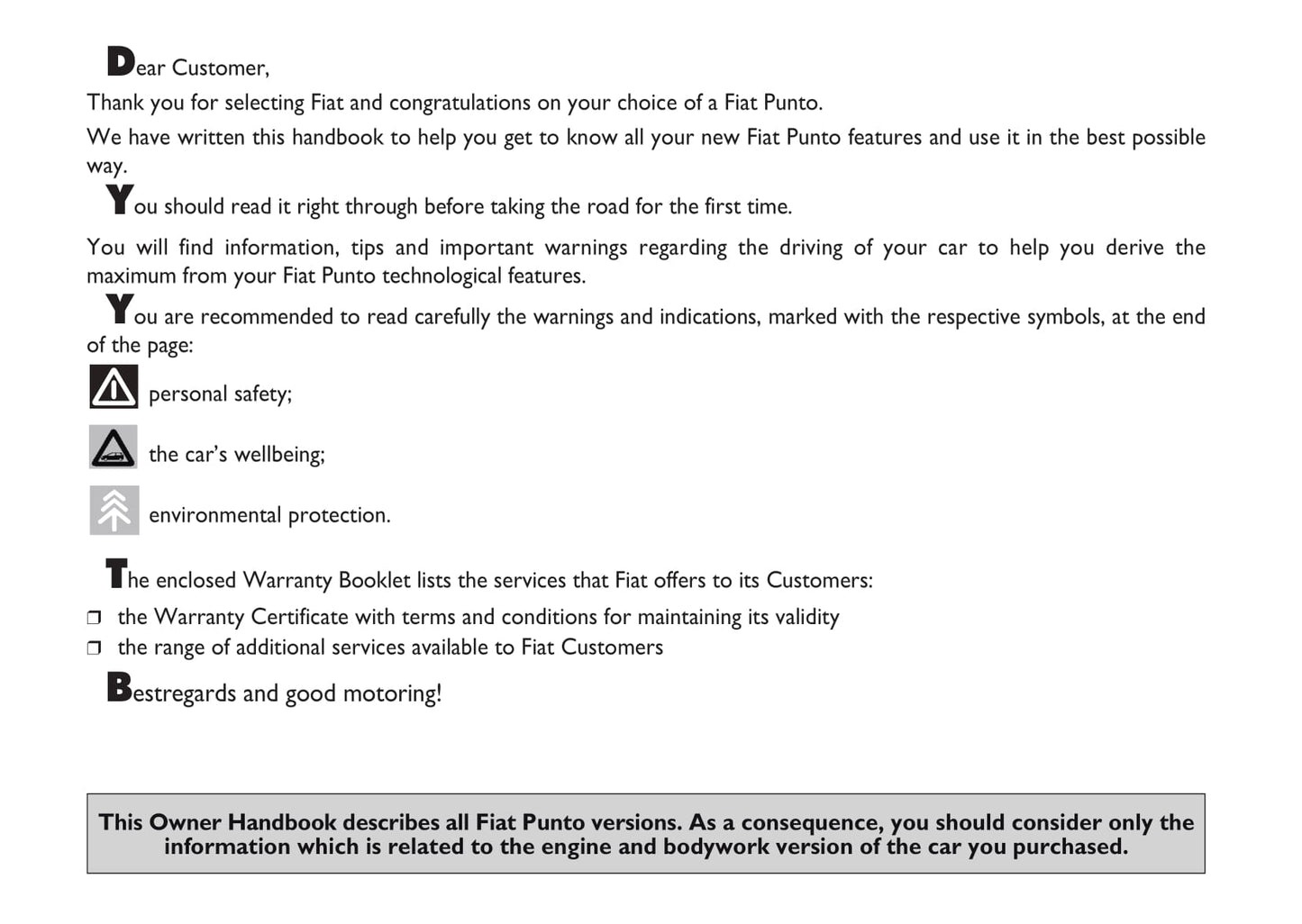 2009-2010 Fiat Punto/Grande Punto Owner's Manual | English
