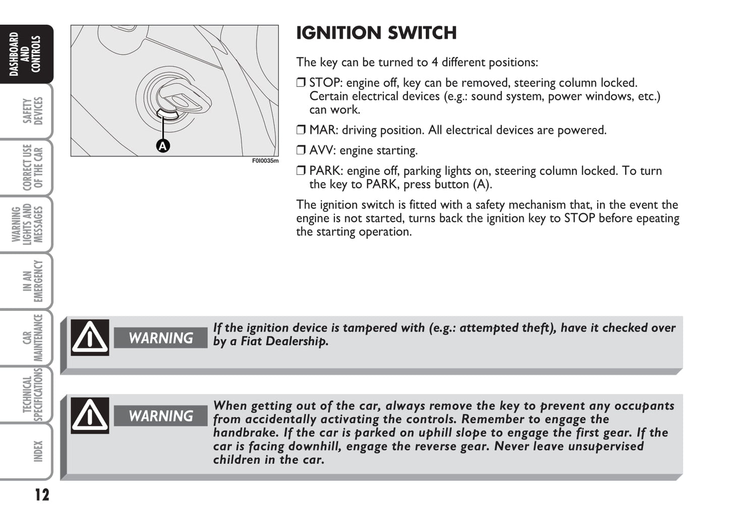 2009-2010 Fiat Punto/Grande Punto Owner's Manual | English