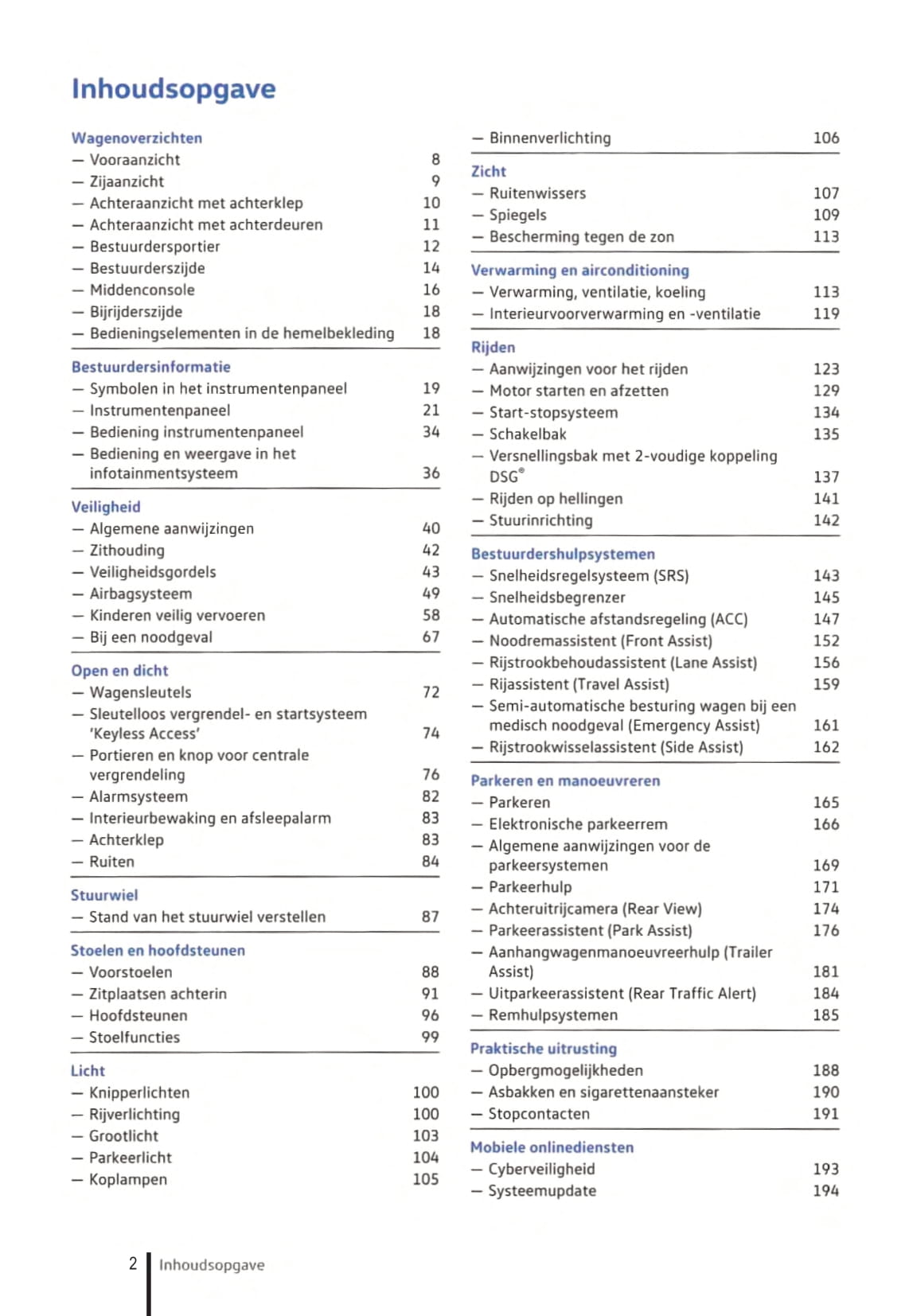 2021-2023 Volkswagen Caddy Owner's Manual | Dutch