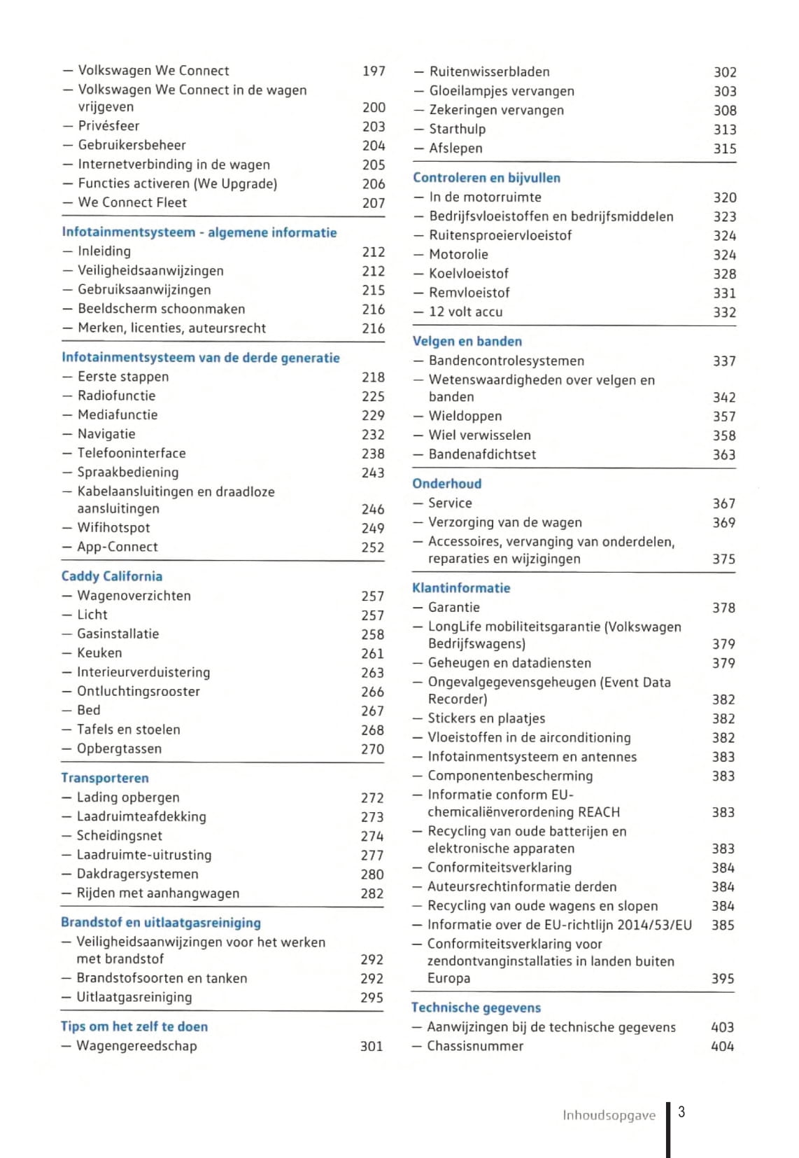 2021-2023 Volkswagen Caddy Owner's Manual | Dutch