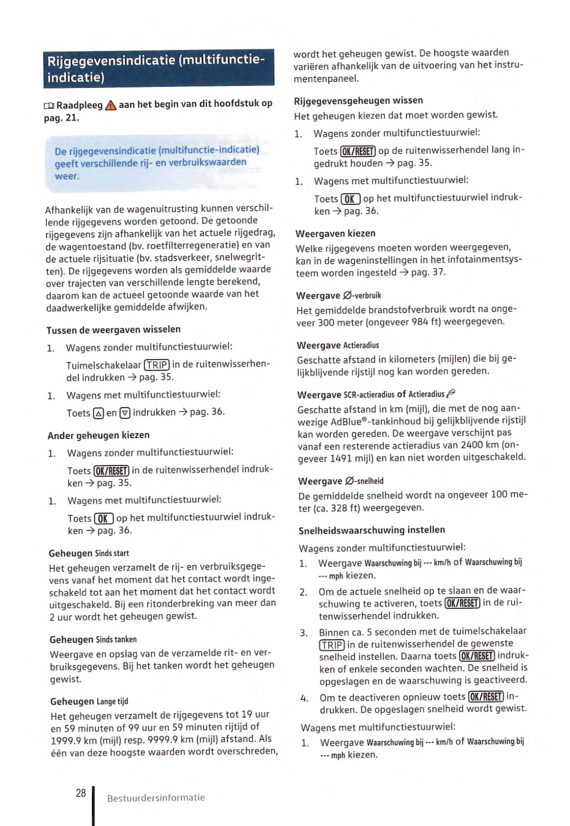 2021-2023 Volkswagen Caddy Owner's Manual | Dutch