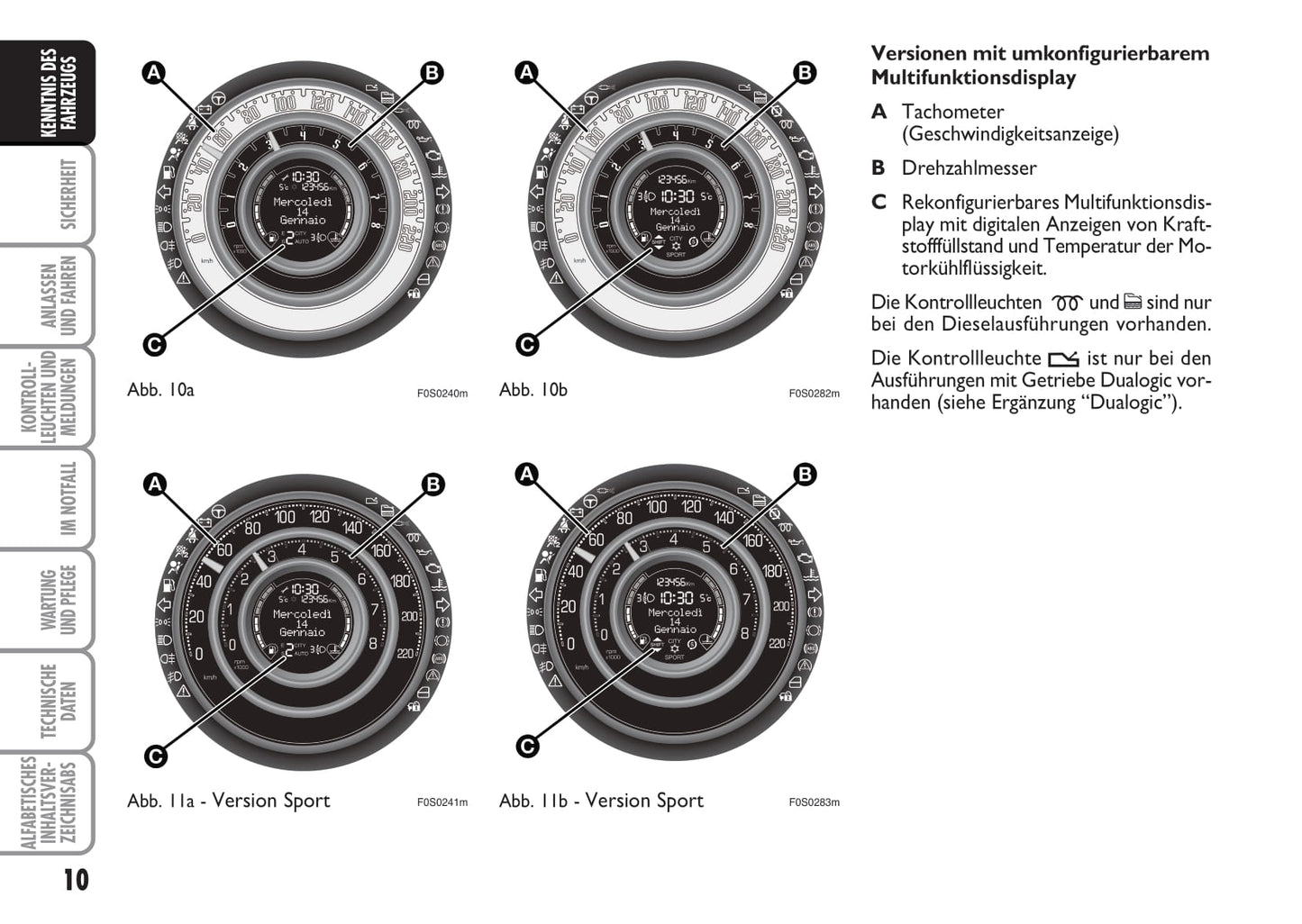 2010-2011 Fiat 500 Owner's Manual | German