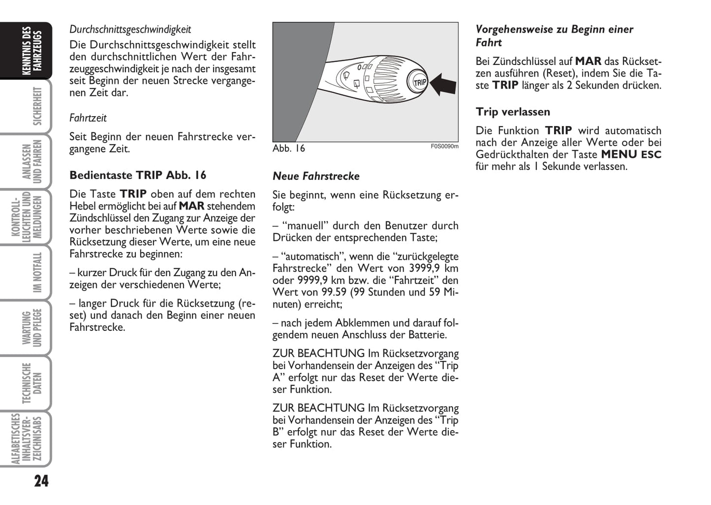 2010-2011 Fiat 500 Owner's Manual | German
