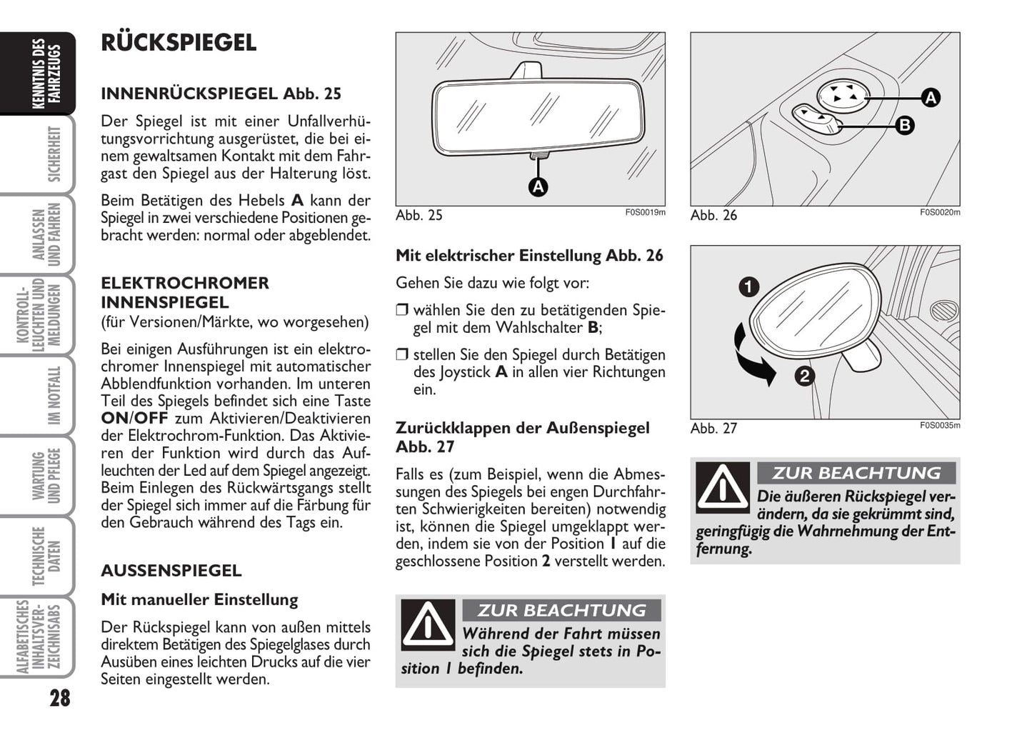 2010-2011 Fiat 500 Owner's Manual | German