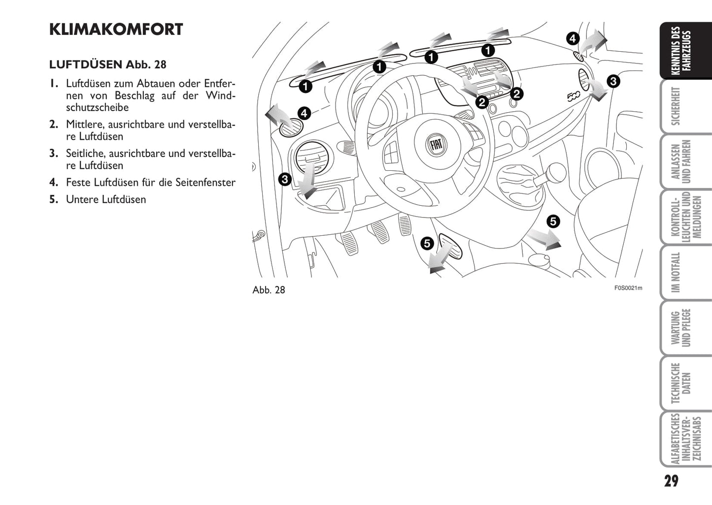 2010-2011 Fiat 500 Owner's Manual | German