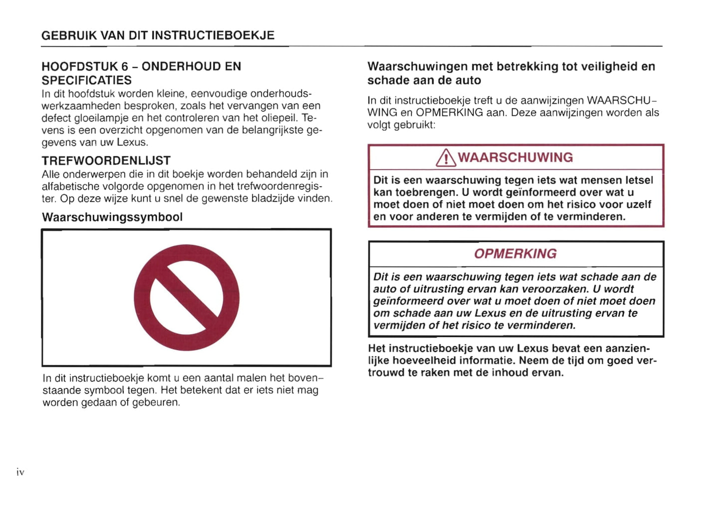 1997-1998 Lexus LS 400 Owner's Manual | Dutch