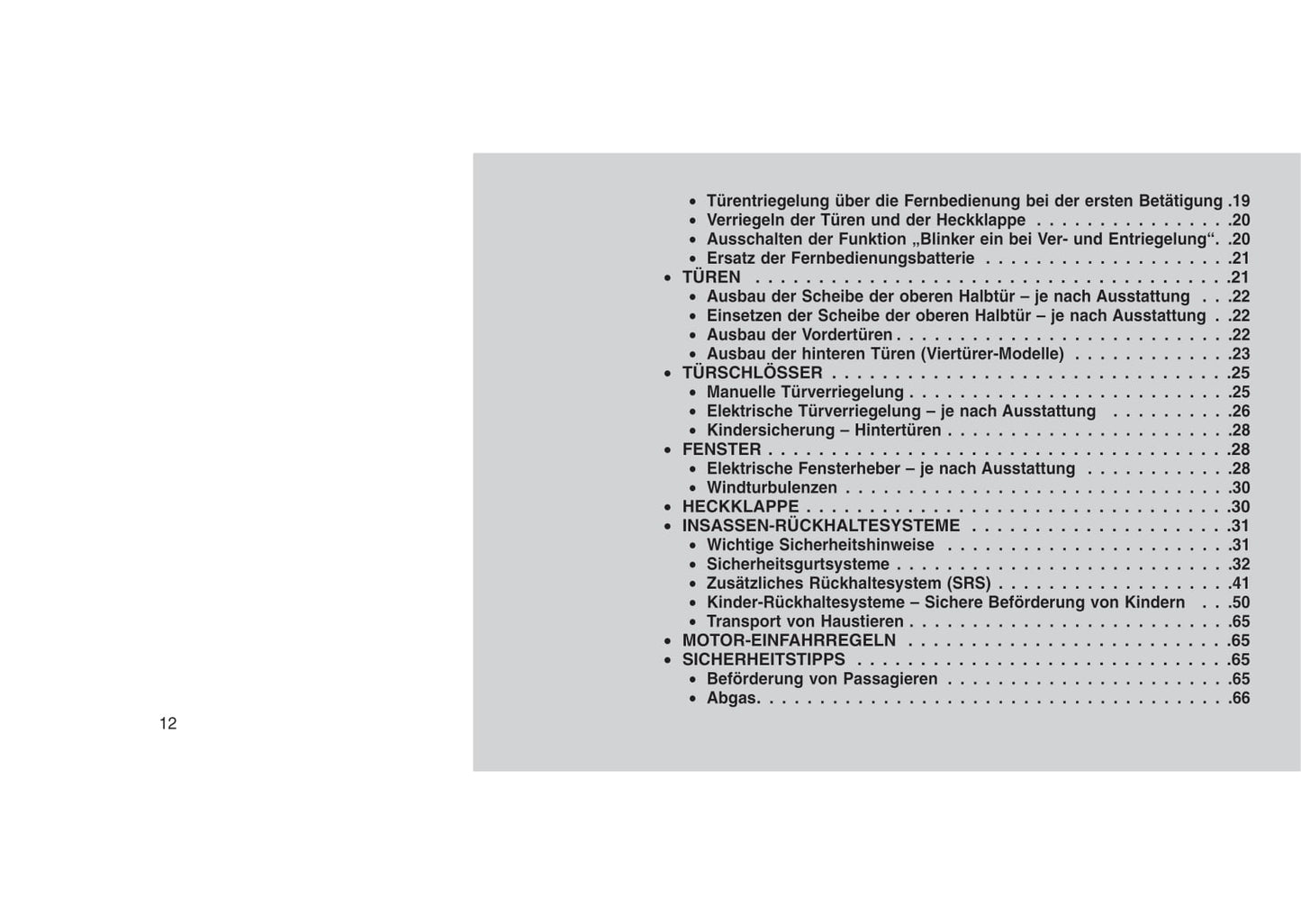 2015-2016 Jeep Wrangler Owner's Manual | German