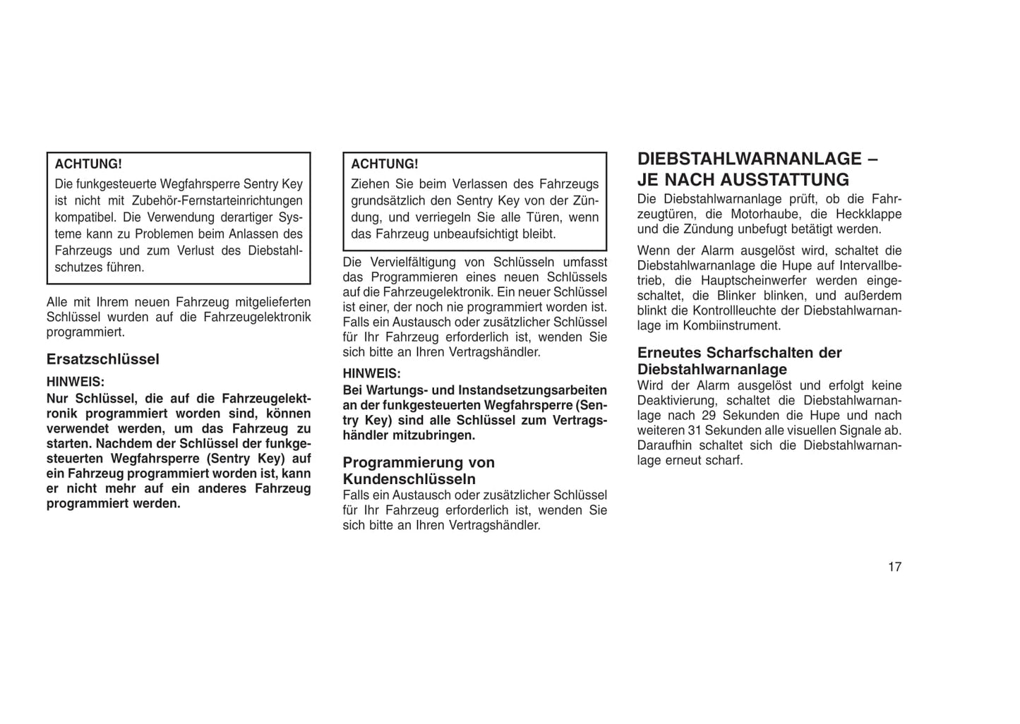 2015-2016 Jeep Wrangler Owner's Manual | German