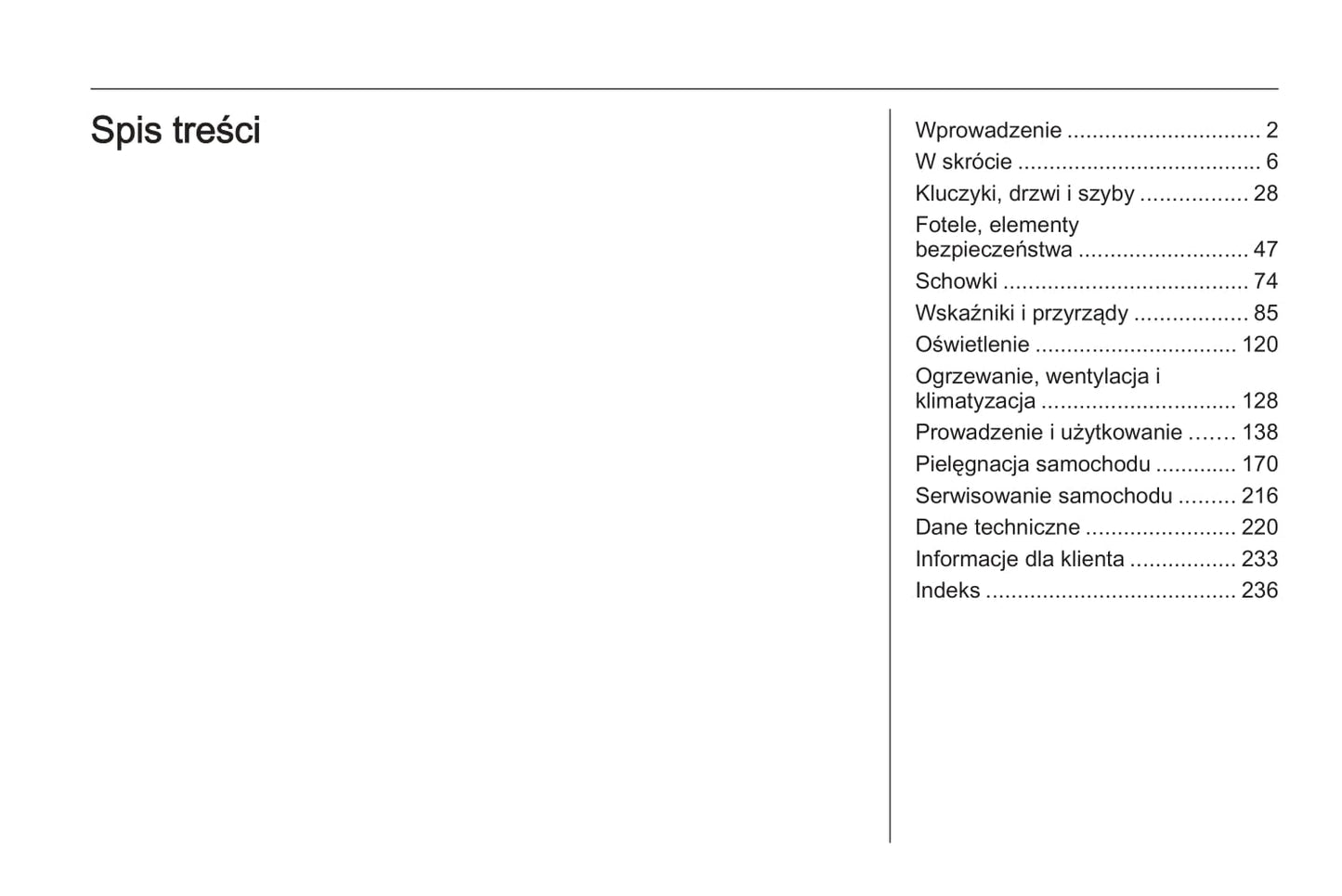 2014 Opel Zafira/Zafira Family Owner's Manual | Polish
