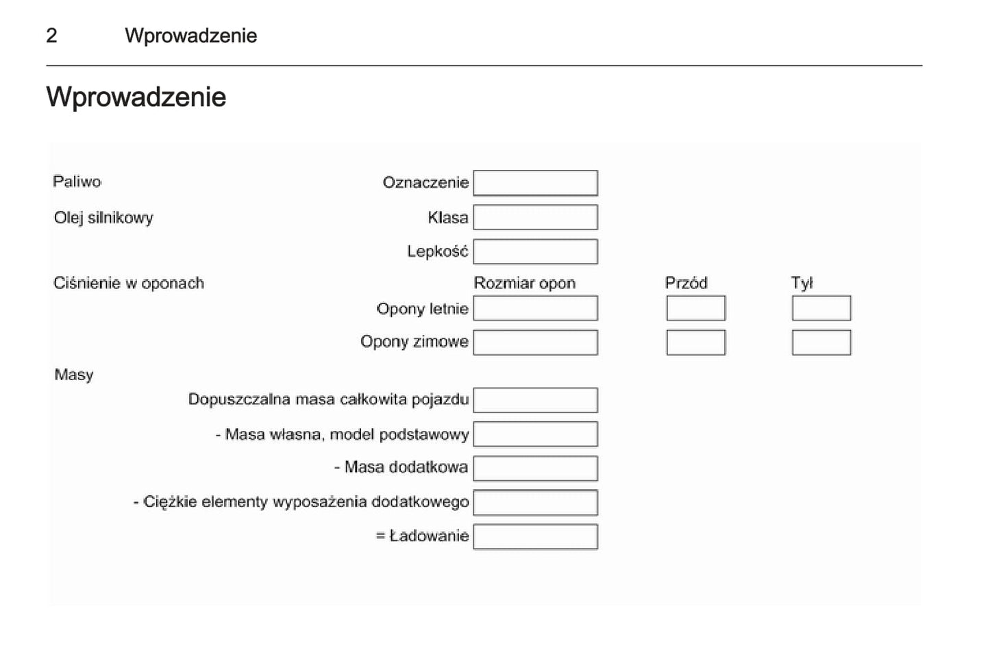 2014 Opel Zafira/Zafira Family Owner's Manual | Polish