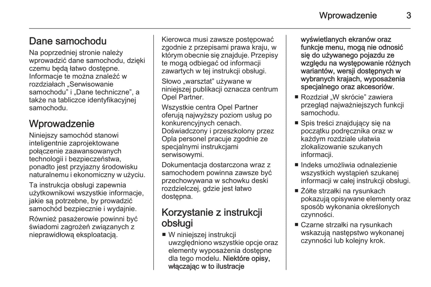 2014 Opel Zafira/Zafira Family Owner's Manual | Polish