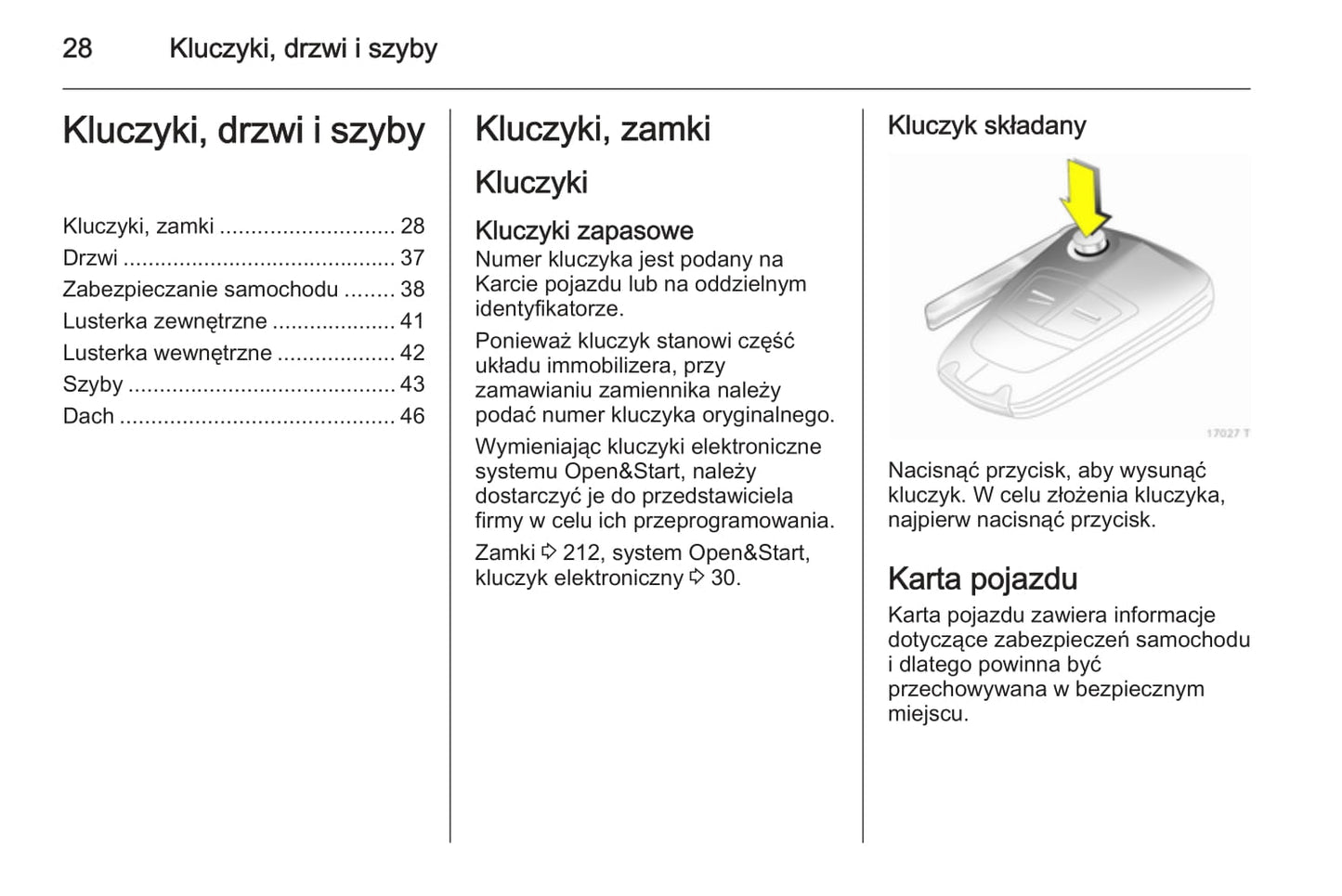 2014 Opel Zafira/Zafira Family Owner's Manual | Polish