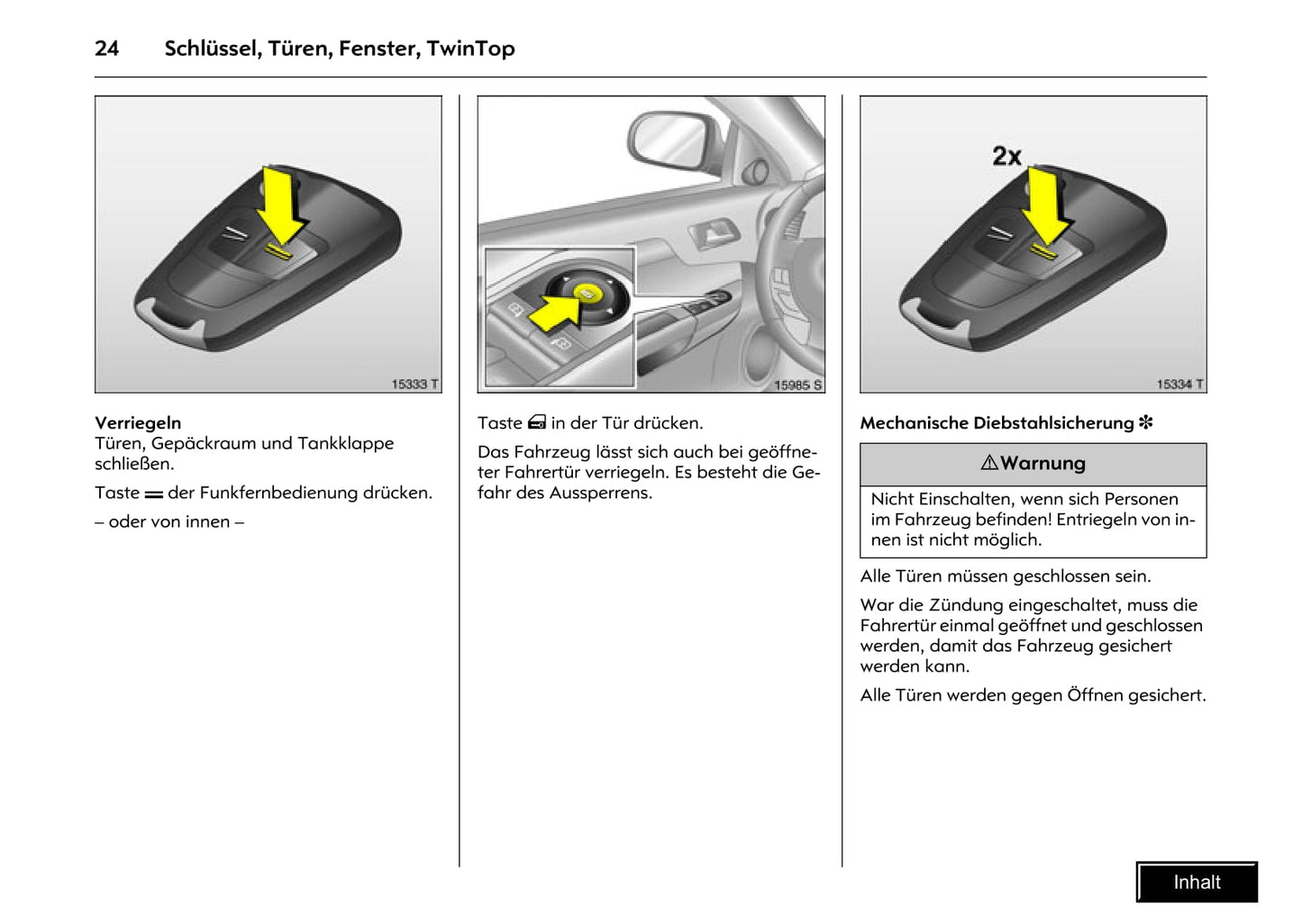 2008-2010 Opel Tigra Twin Top Manuel du propriétaire | Allemand